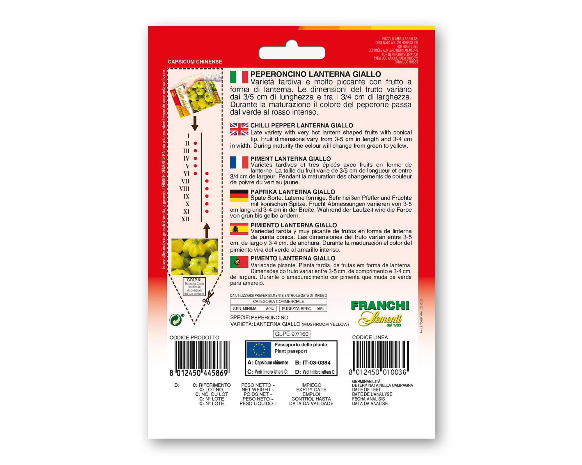 Semi di Peperoncino Lanterna Giallo - Franchi sementi - immagine 2