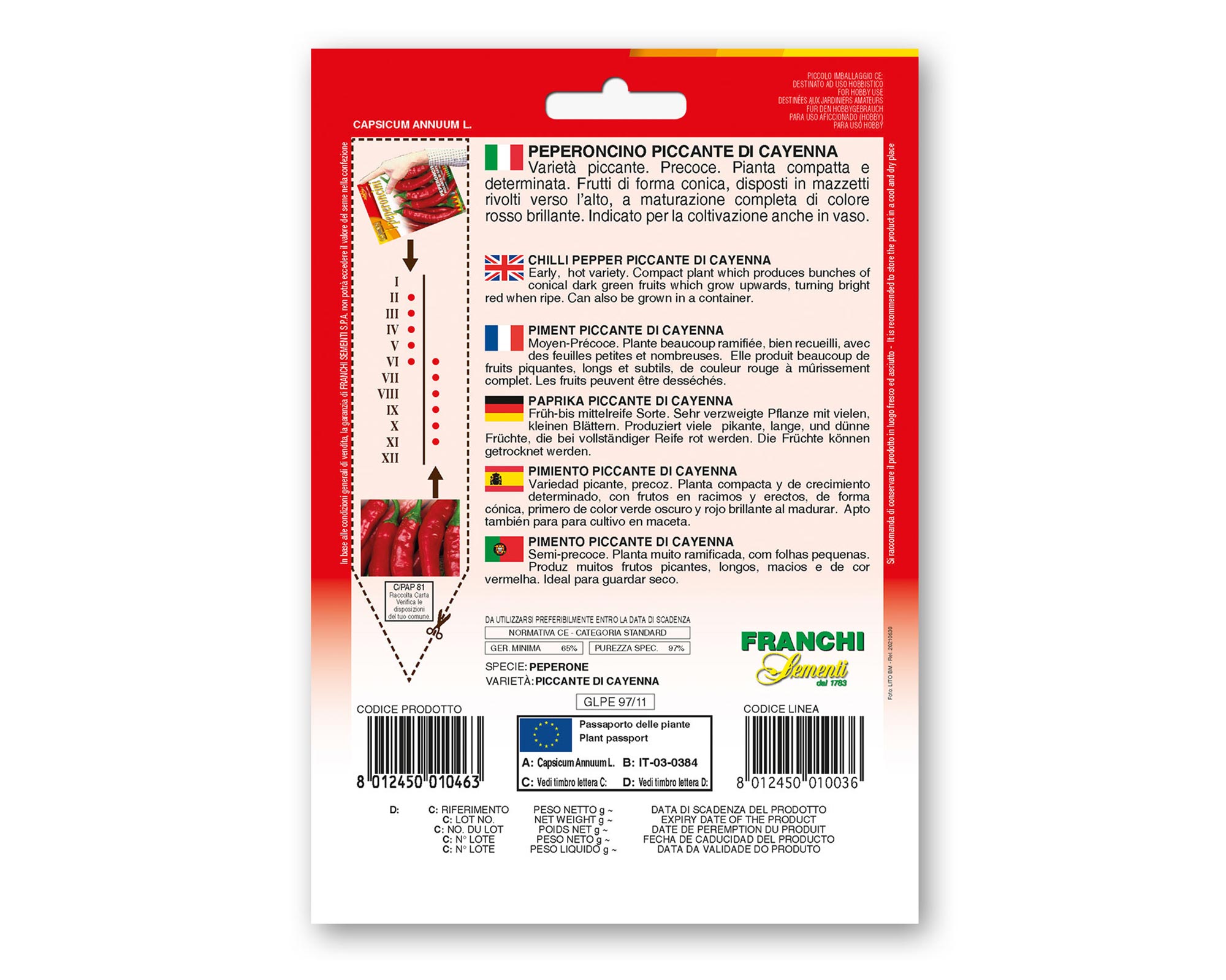 Semi di Peperoncino Piccante Cayenna - Franchi sementi - immagine 2