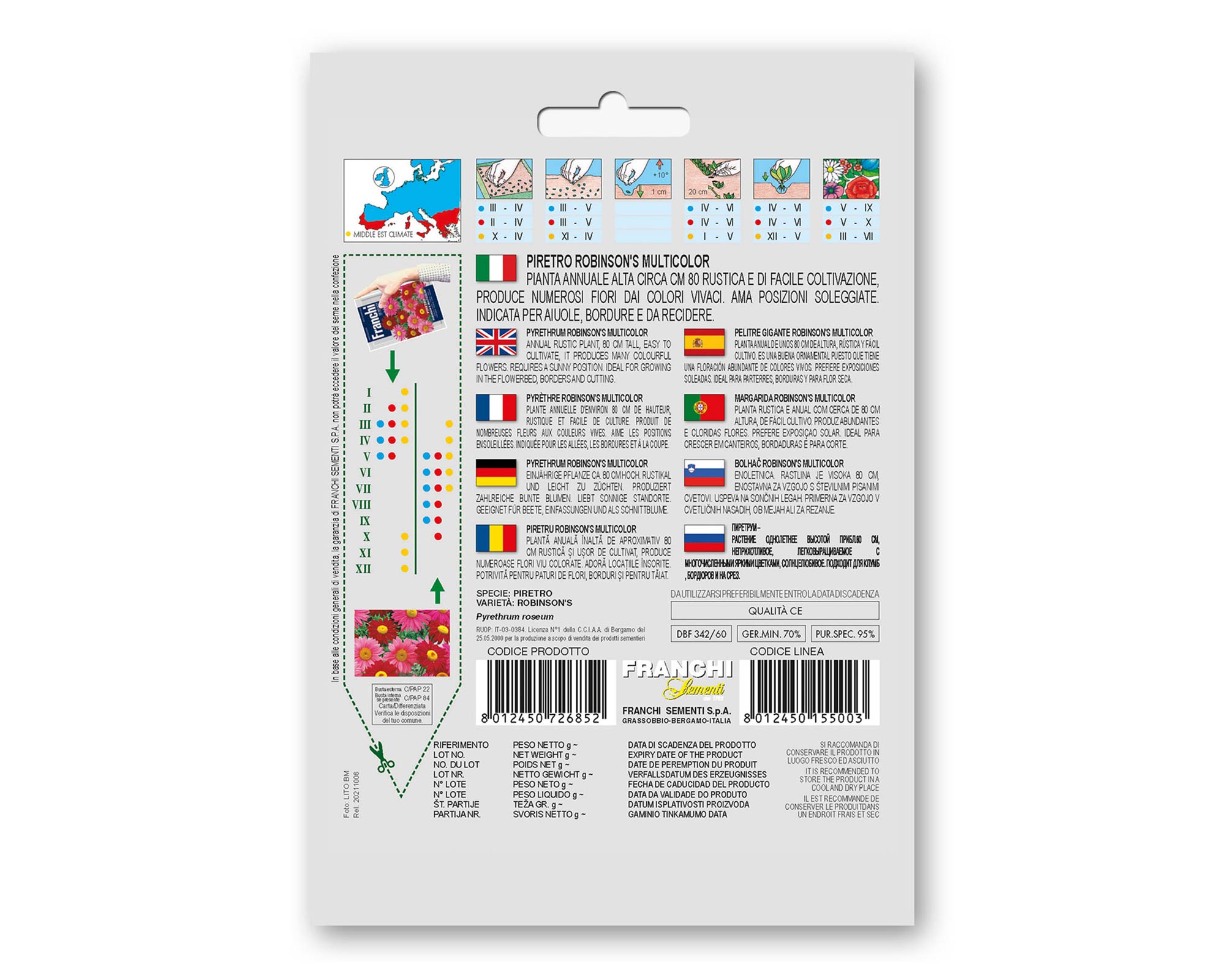 Semi di Piretro Robinson's Multicolor - Franchi sementi - immagine 2