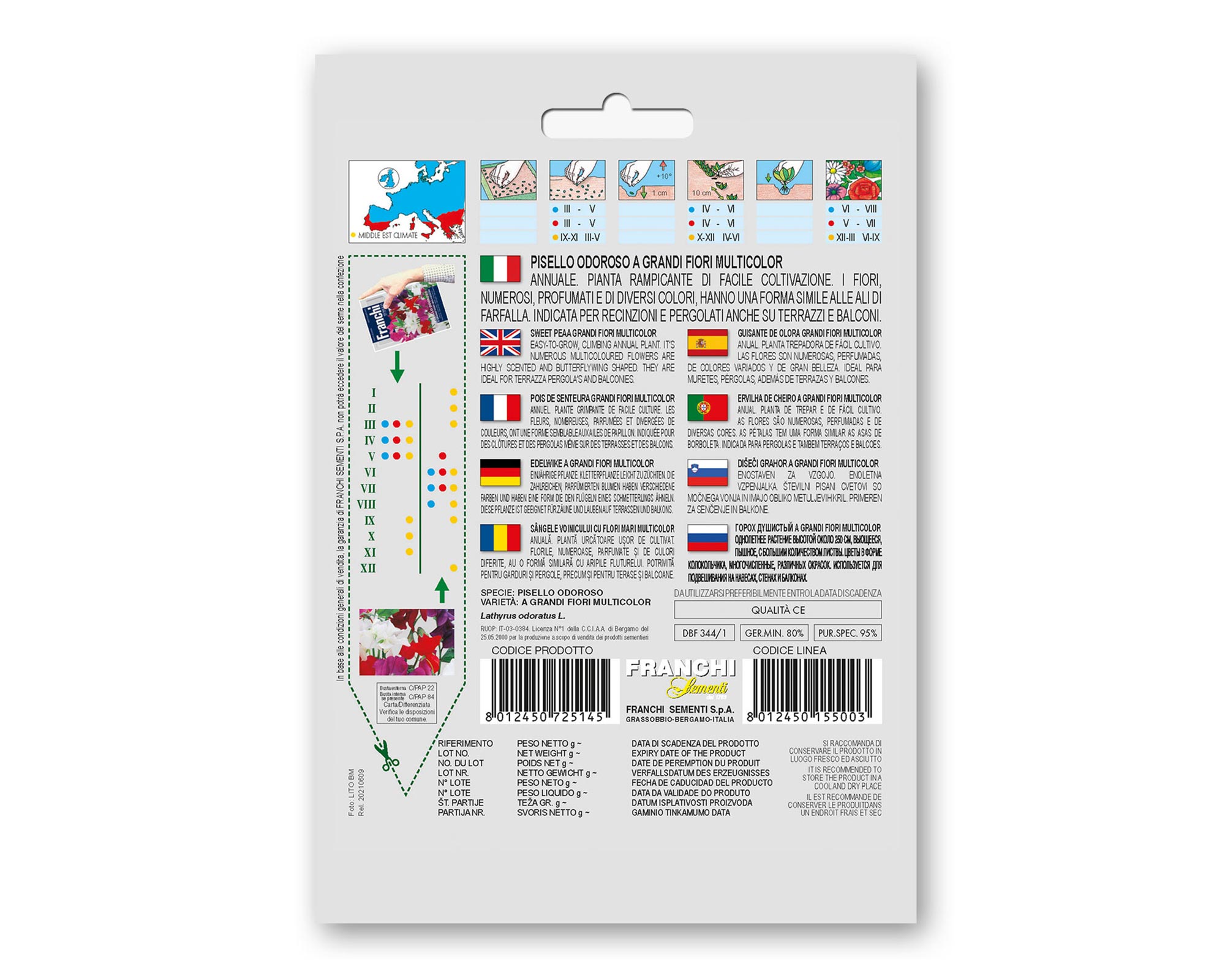 Semi di Pisello Odoroso Multicolor - Franchi sementi - immagine 2