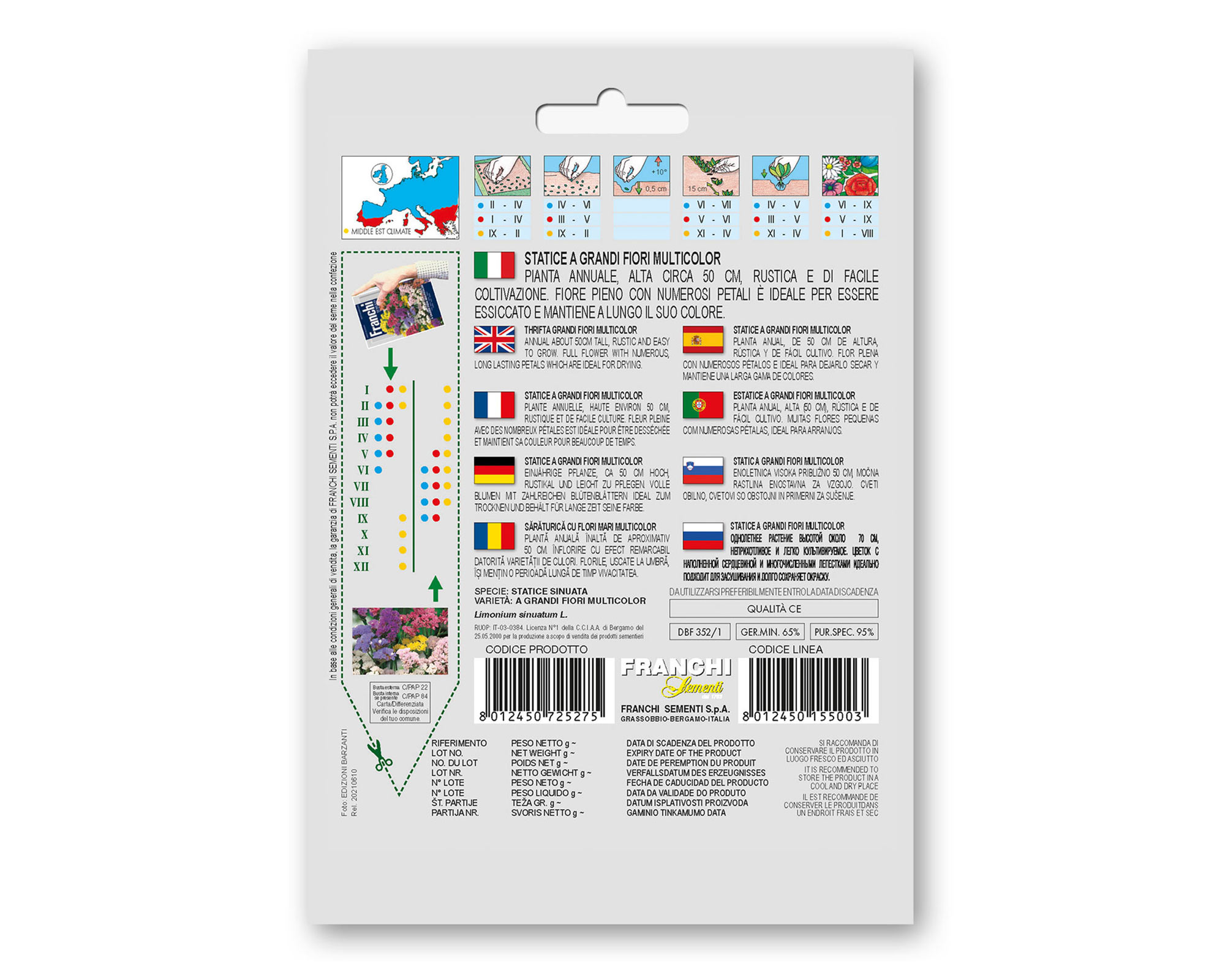 Semi di Statice a Grandi Fiori Multicolor - Franchi sementi - immagine 2