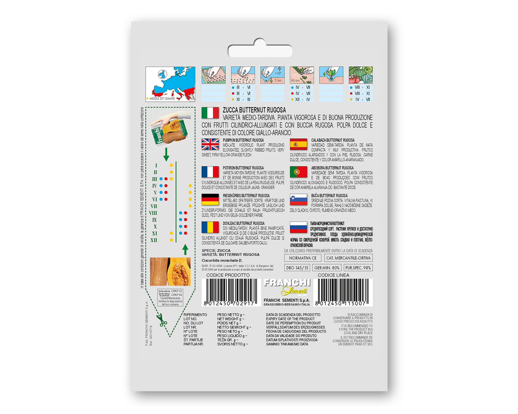 Semi di Zucca Butternut Rugosa - Franchi sementi - immagine 2