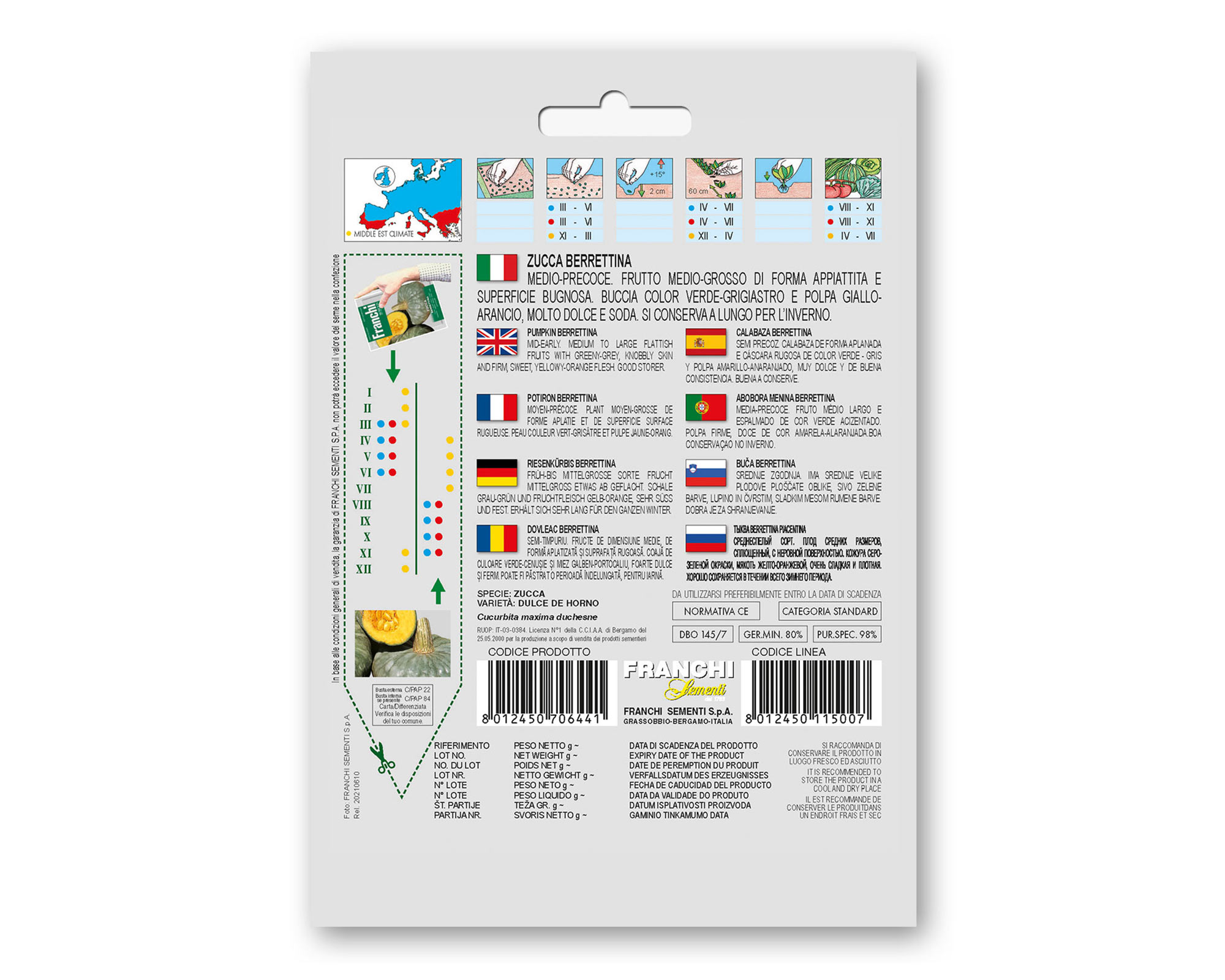 Semi di Zucca Berrettina - Franchi sementi - immagine 2
