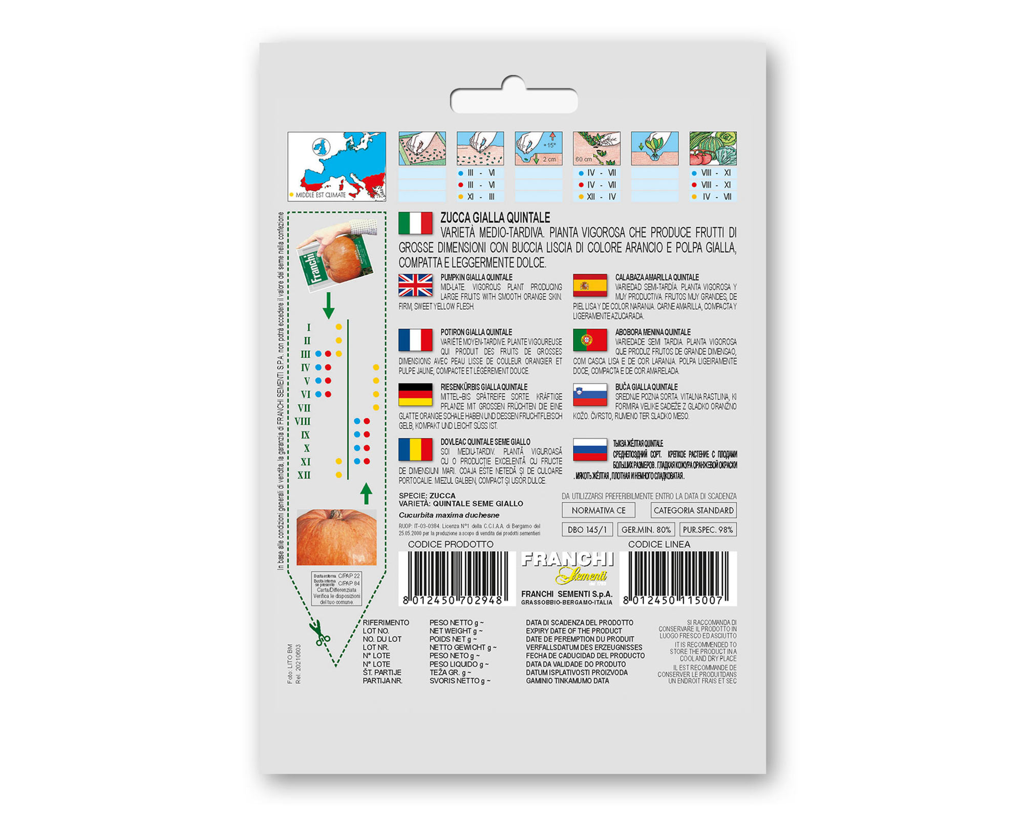 Semi di Zucca Quintale Giallo - Franchi sementi - immagine 2