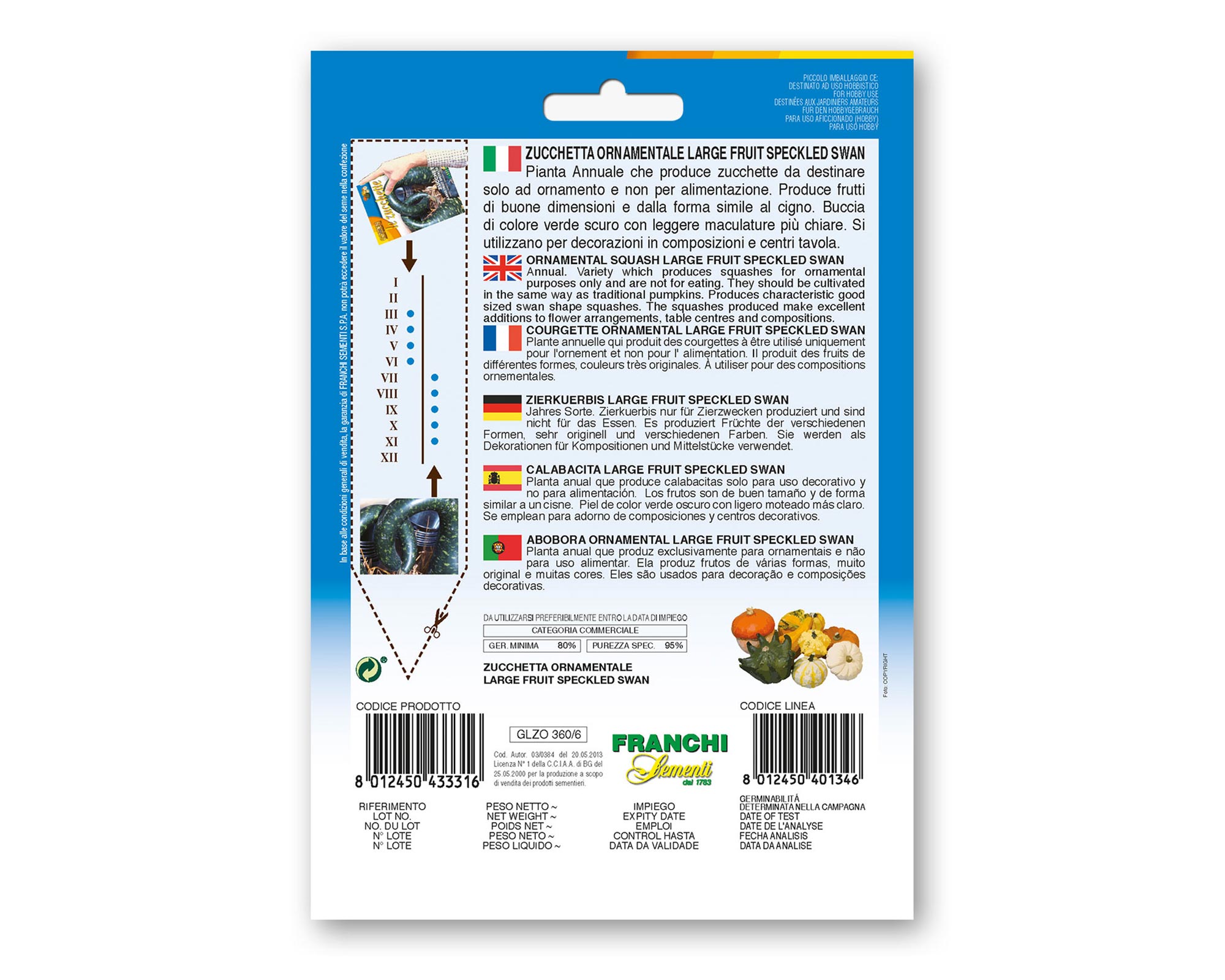Semi di Zucchetta Large Fruit Speckled Swan - Franchi sementi - immagine 2
