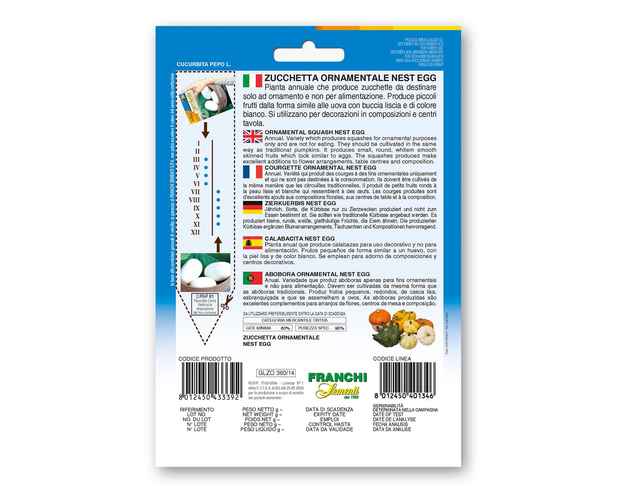 Semi di Zucchetta Nest Egg - Franchi sementi - immagine 2