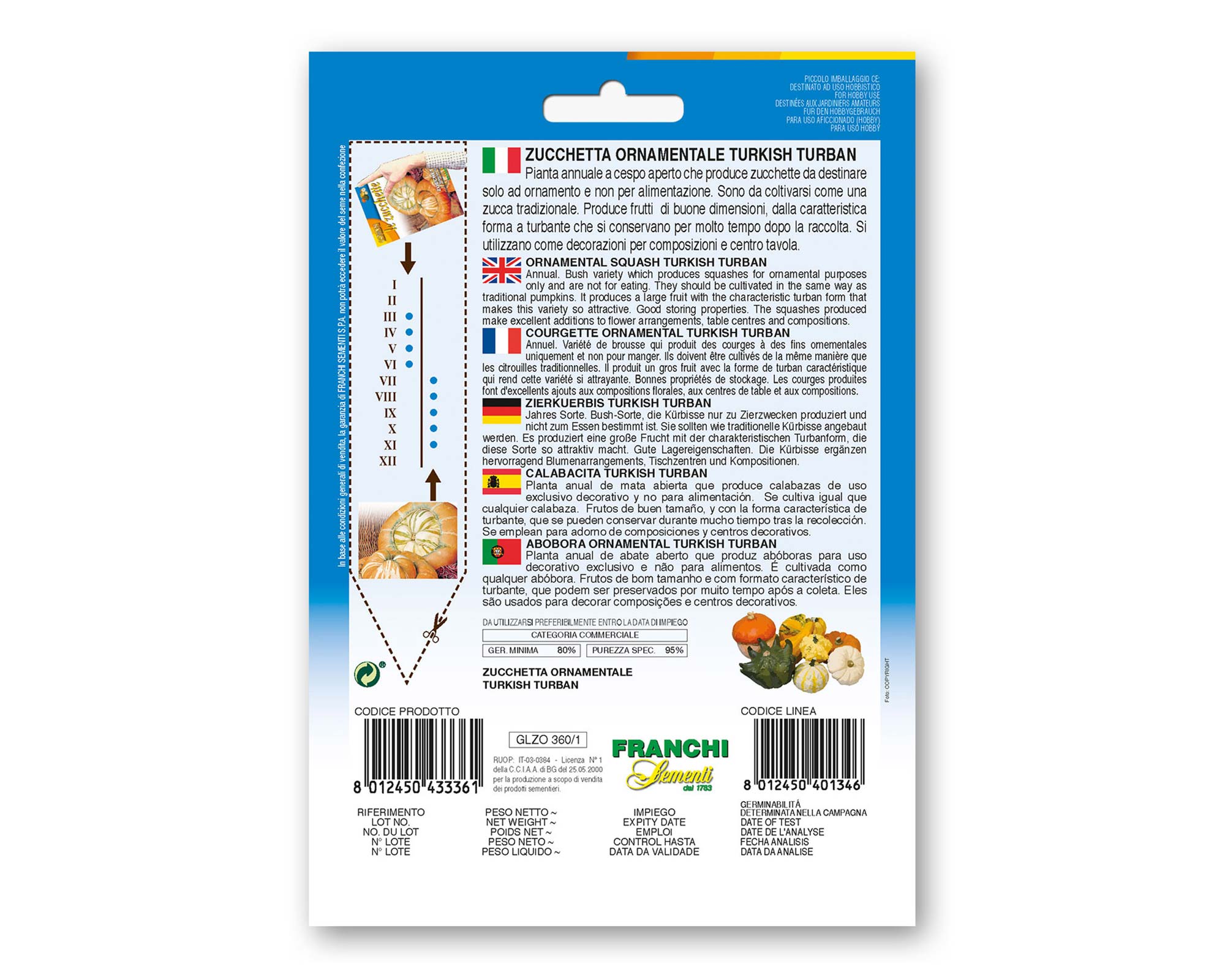 Semi di Zucchetta Ornamentale Turkish Turban - Franchi sementi - immagine 2