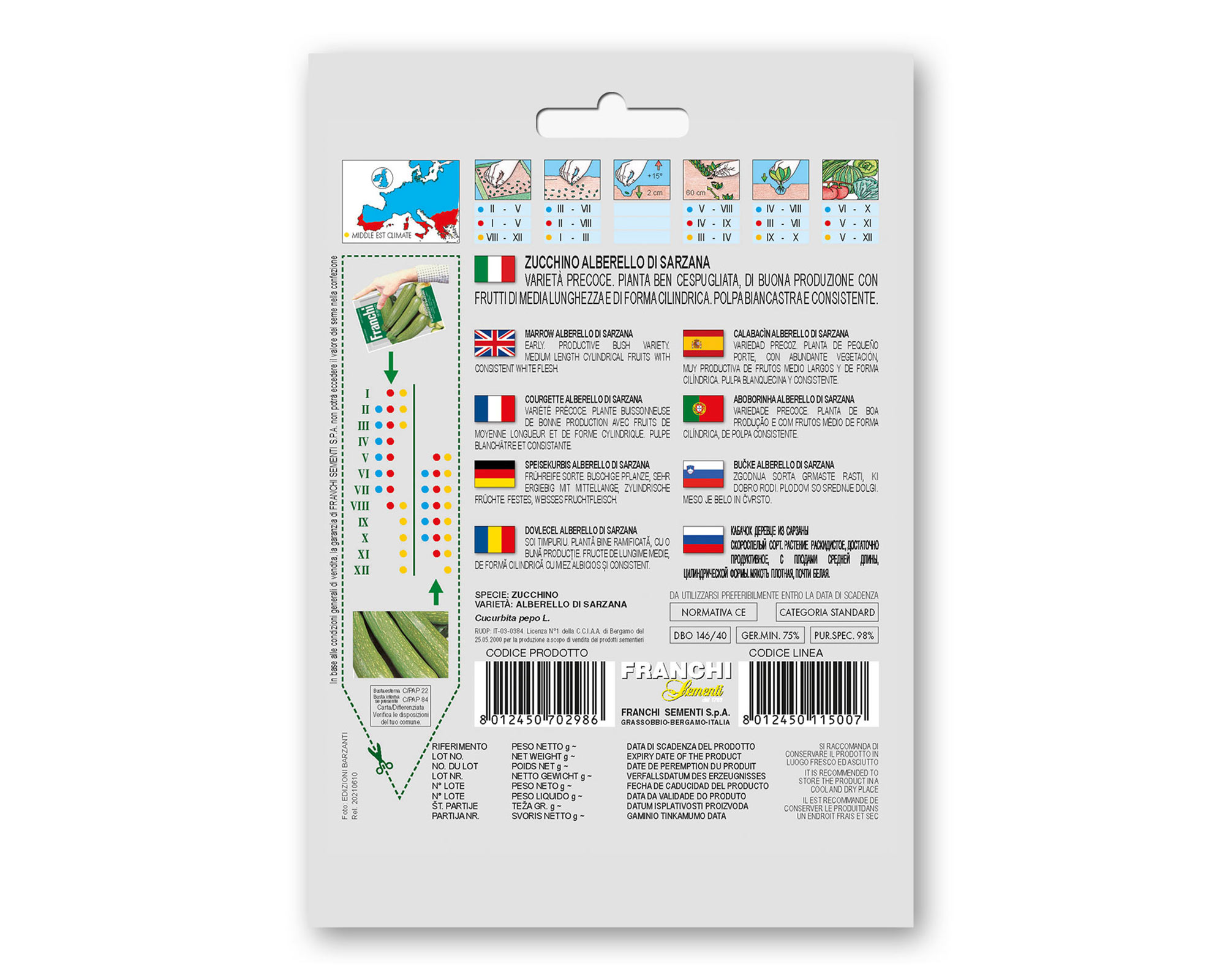 Semi di Zucchino Alberello di Sarzana - Franchi sementi - immagine 2