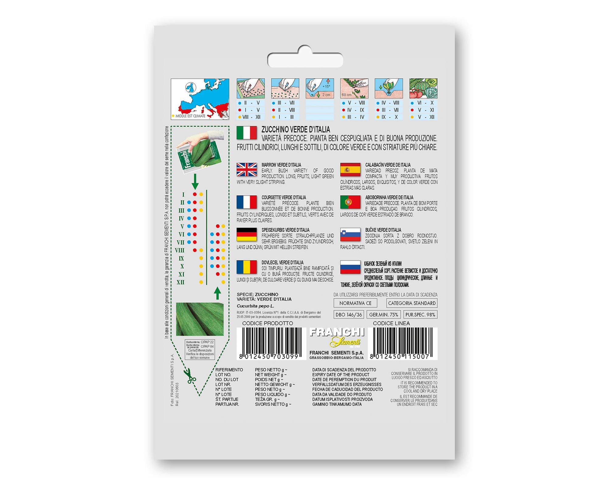 Semi di Zucchino Verde D'Italia - Franchi sementi - immagine 2