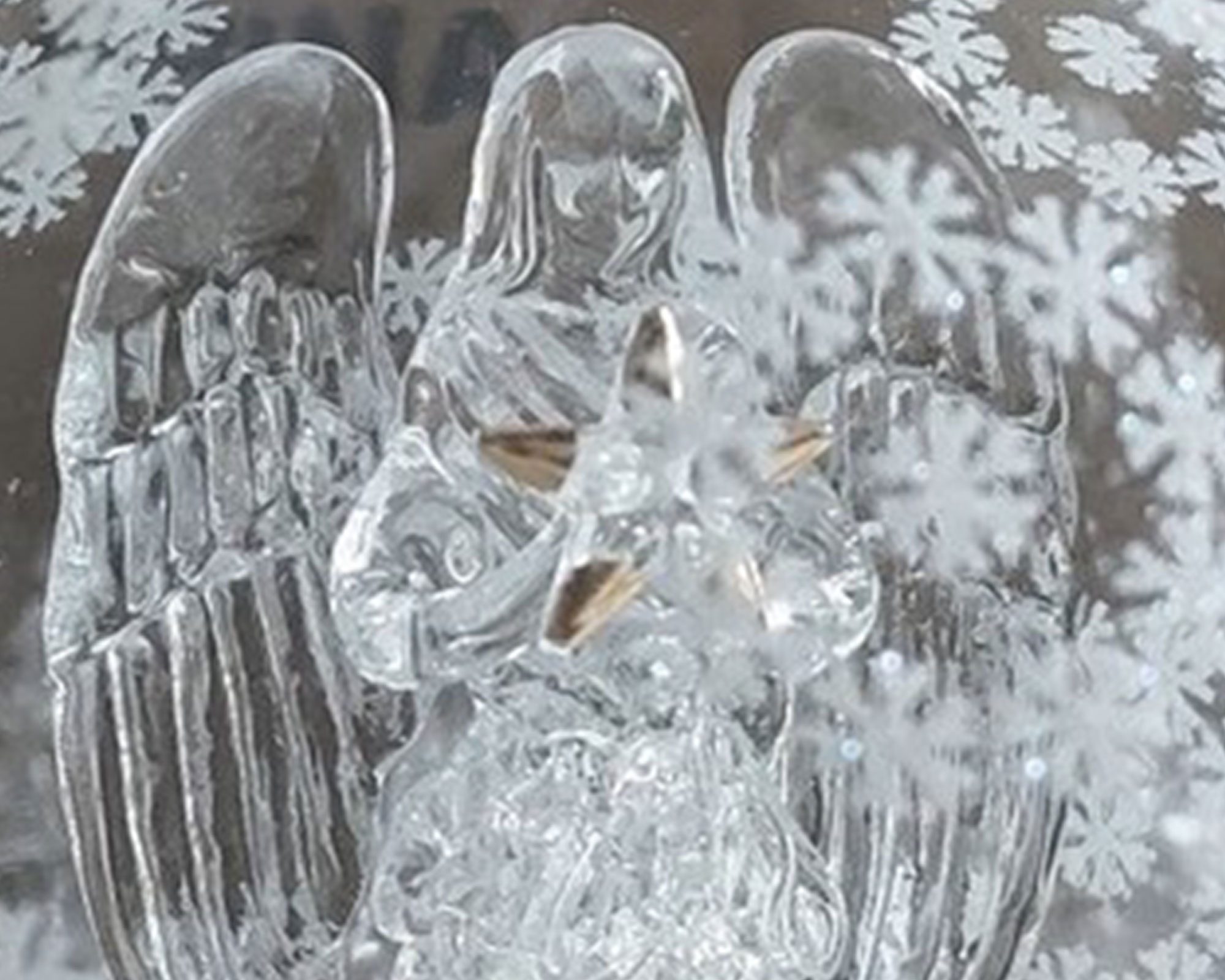 Pallina di Natale luminosa in vetro con Angelo - immagine 3