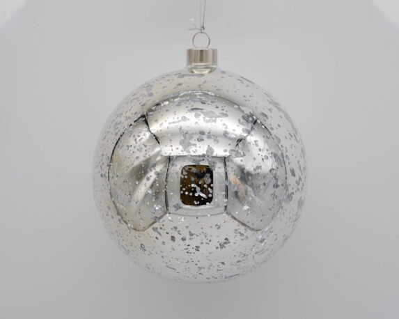 Sfera di Natale argentata lucida