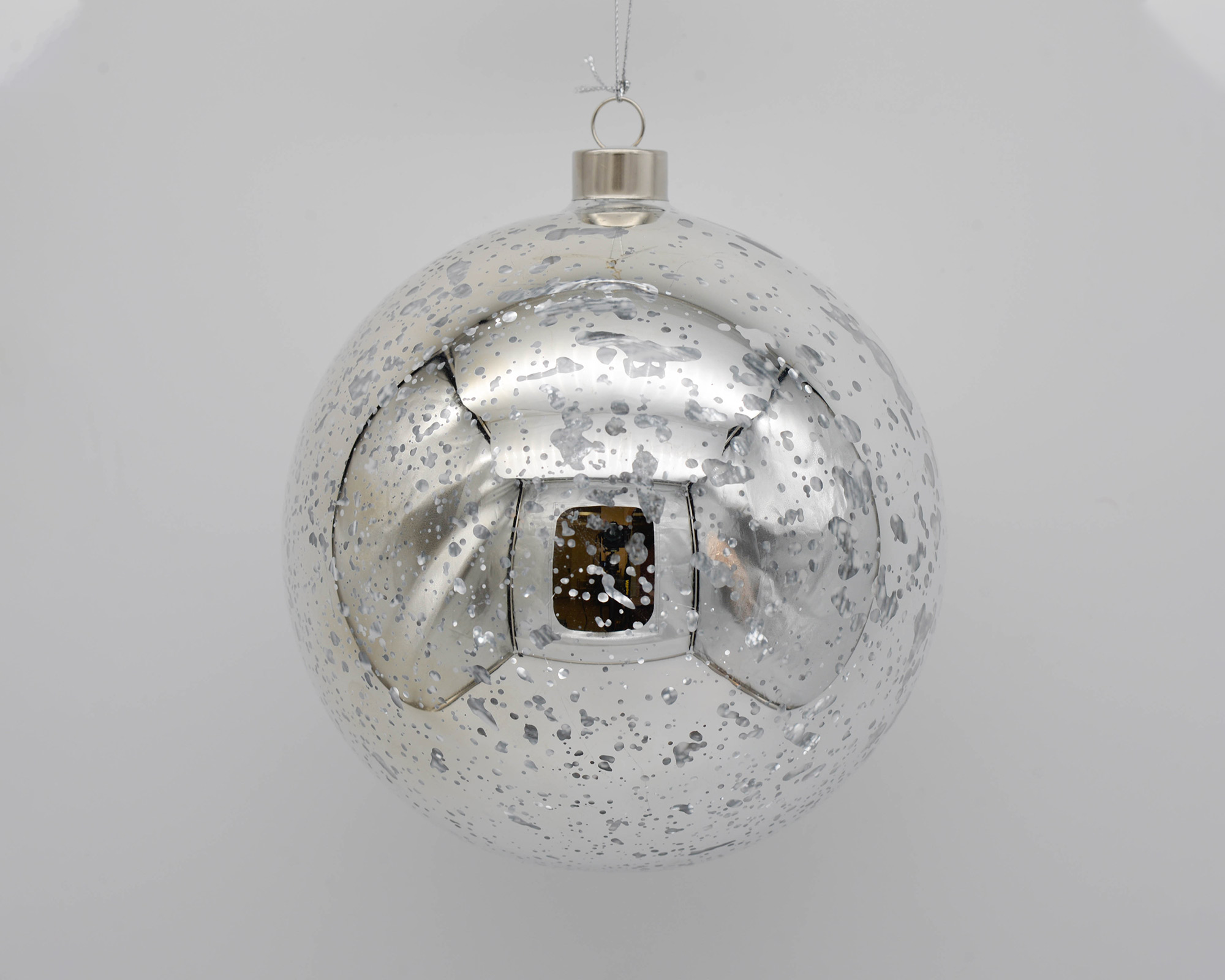 Sfera di Natale argentata lucida
