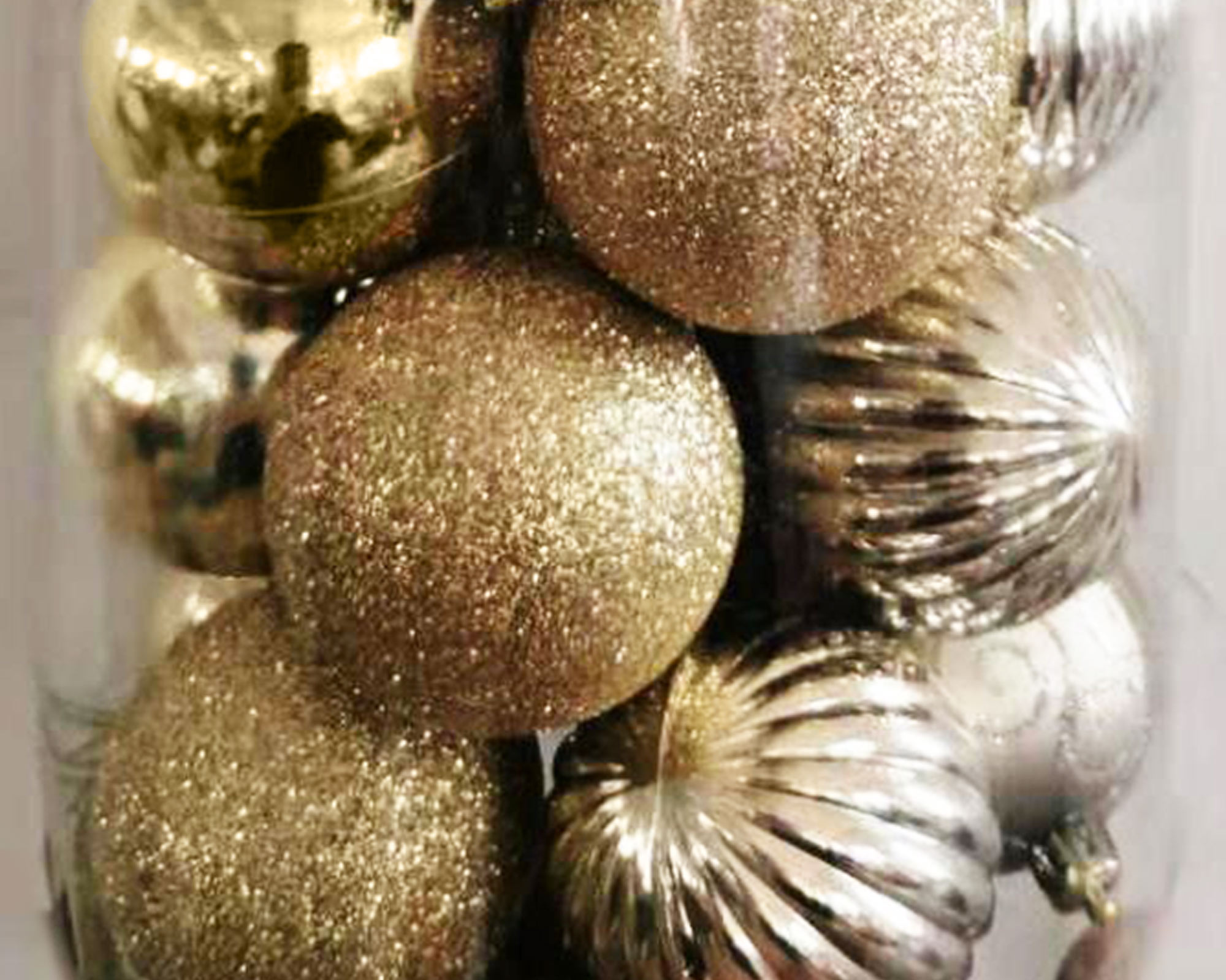 Box 30 Pz Sfere di natale di colore oro - immagine 2