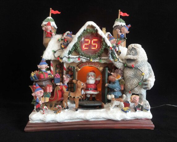 Villaggio nordico con Casa di Babbo natale, countdown, musica e led