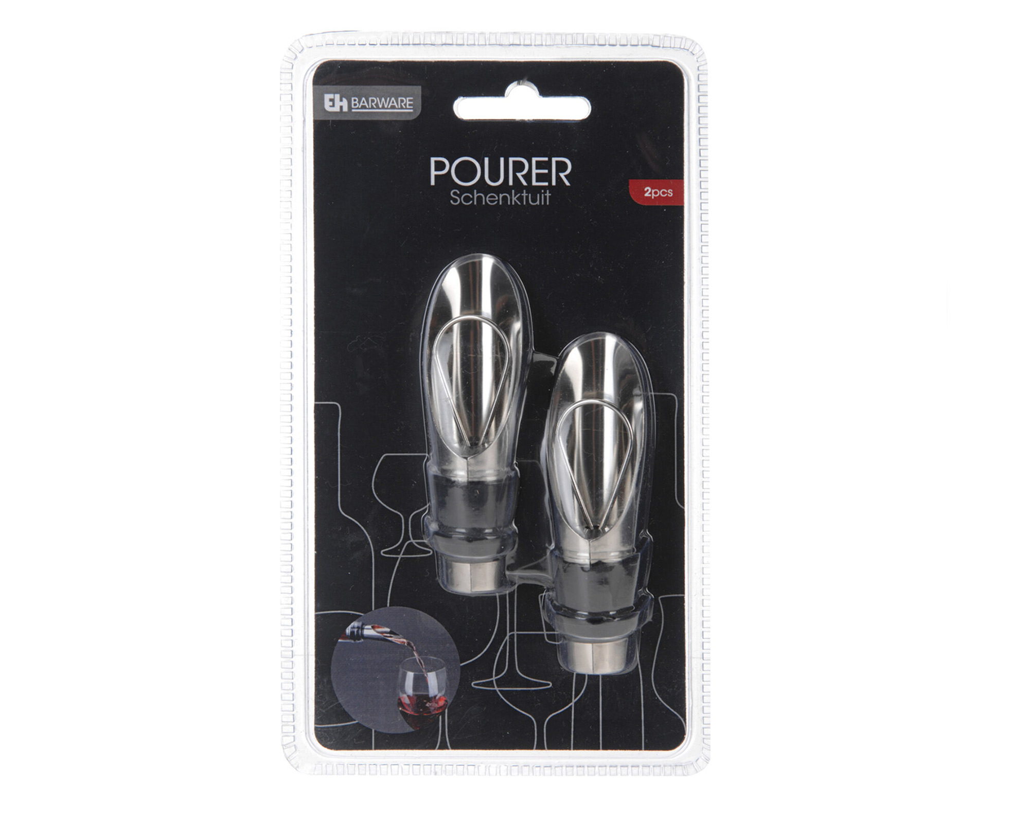 Set 2 Pz Tappo Versatore Per Vino - Koopman - immagine 2