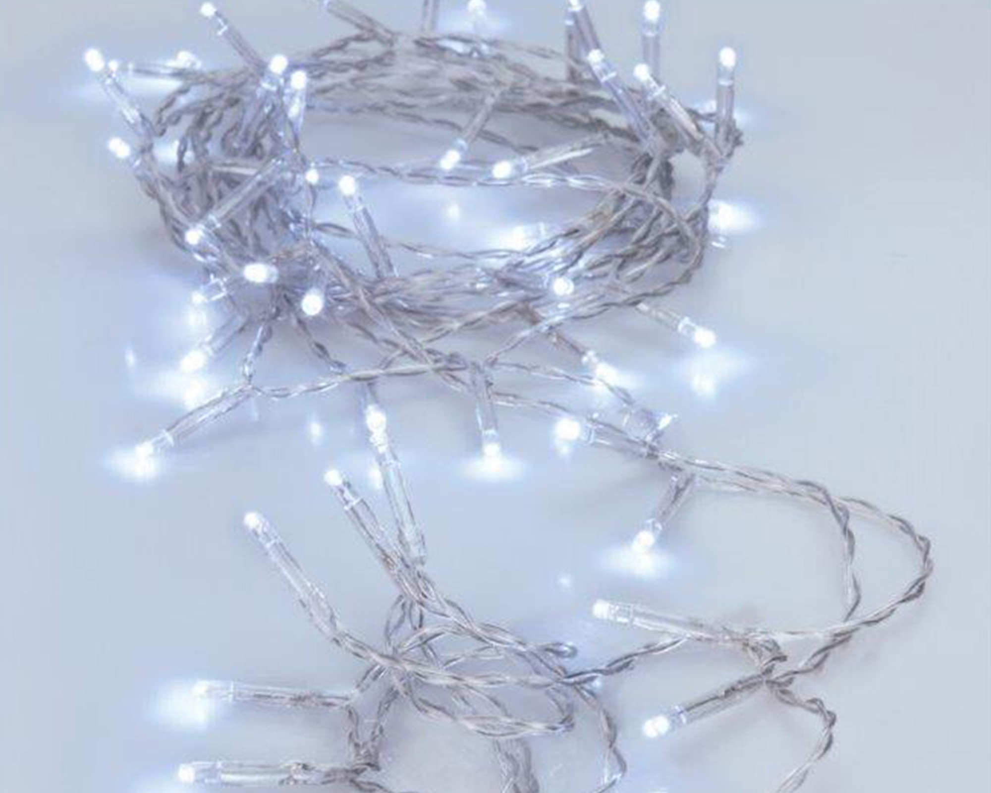 Catena di luci bianche 80 Led cavo trasparente - immagine 2