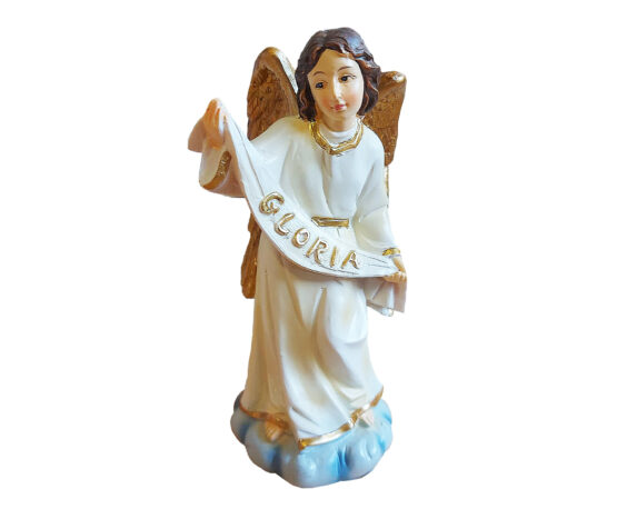 Statua del presepe Angelo Gloria su una nuvola
