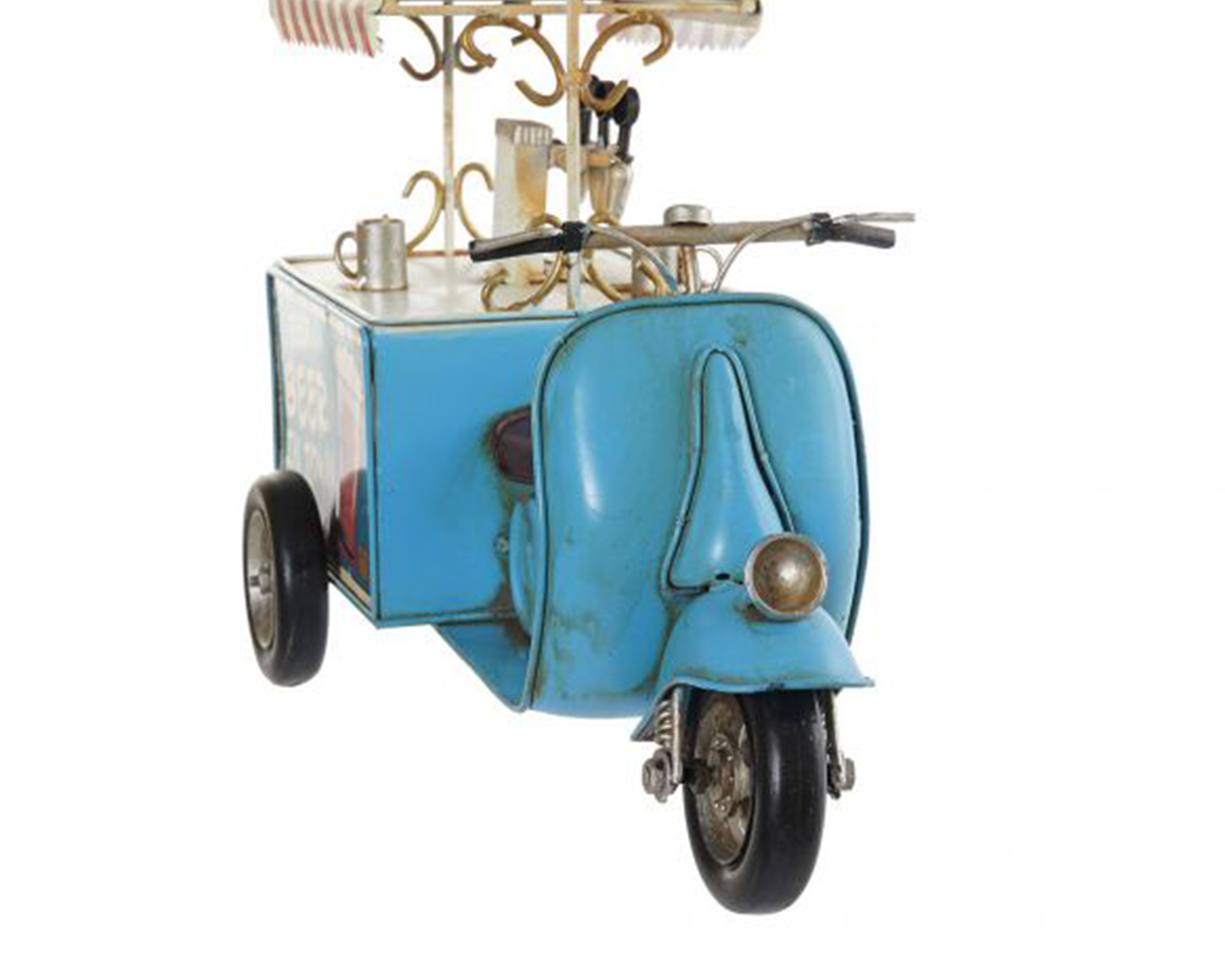 Statua di Motorino con Caretto in Metallo - Item - immagine 4