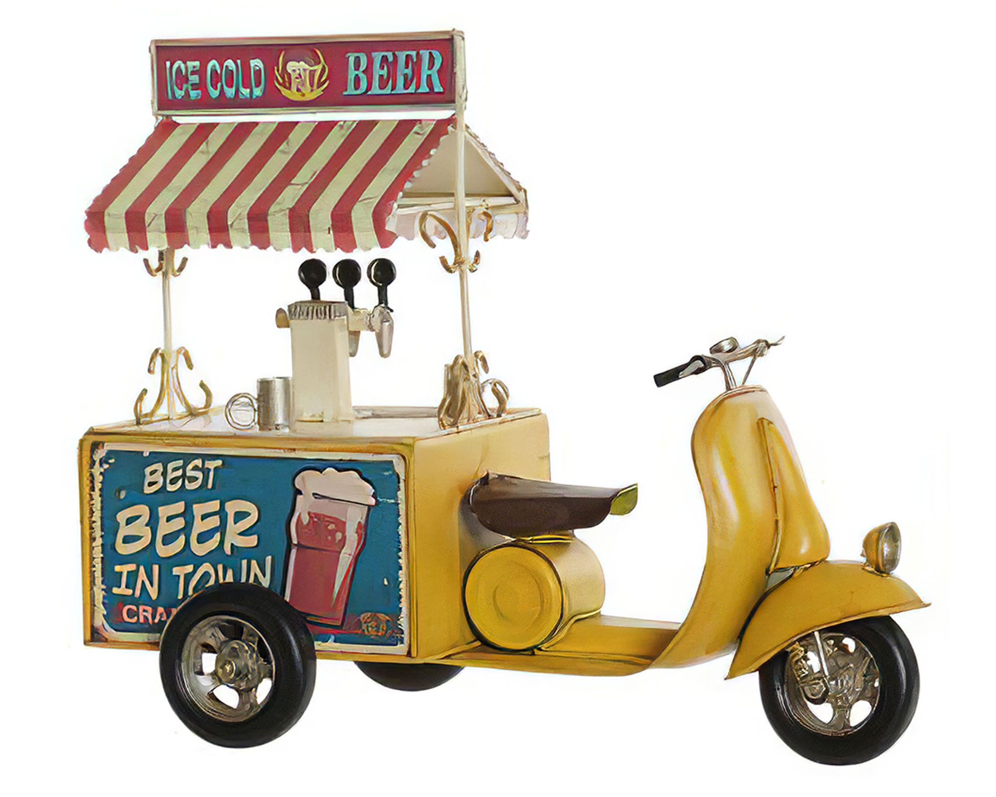 Statua di Motorino con Caretto in Metallo - Item - immagine 3