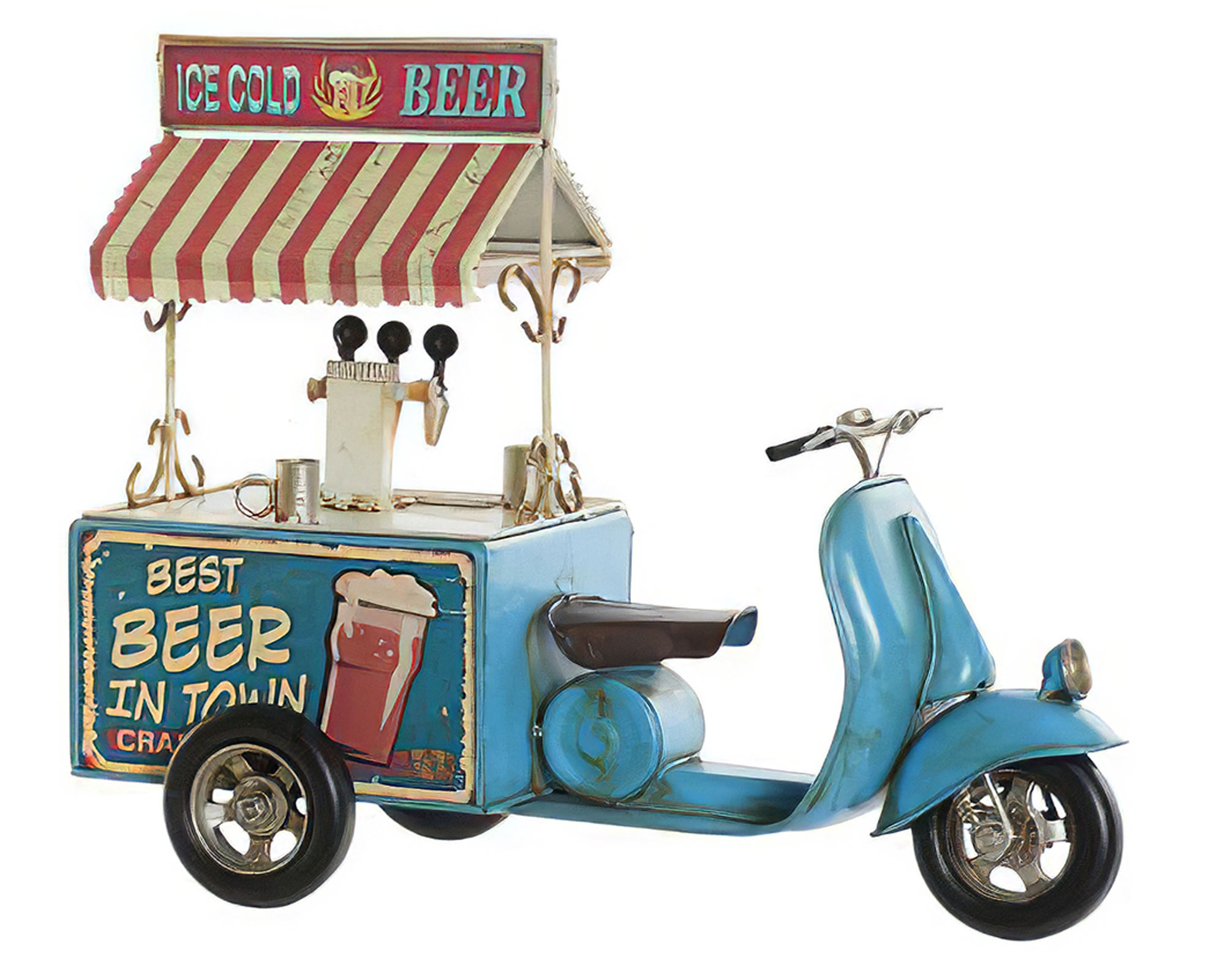 Statua di Motorino con Caretto in Metallo - Item - immagine 2