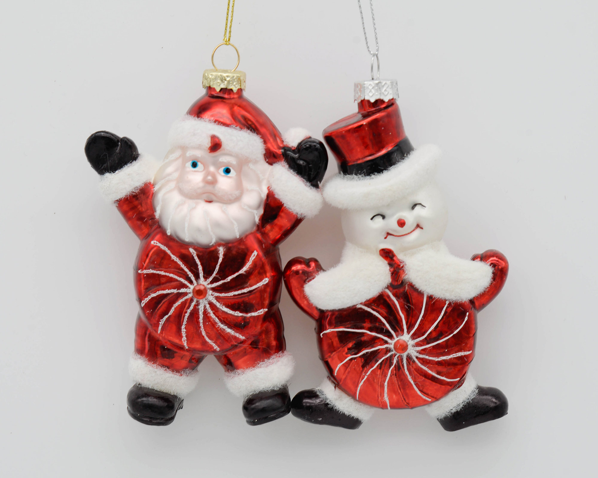 Decorazione Da Appendere Babbo Natale E pupazzo Di Neve In Versione Candy