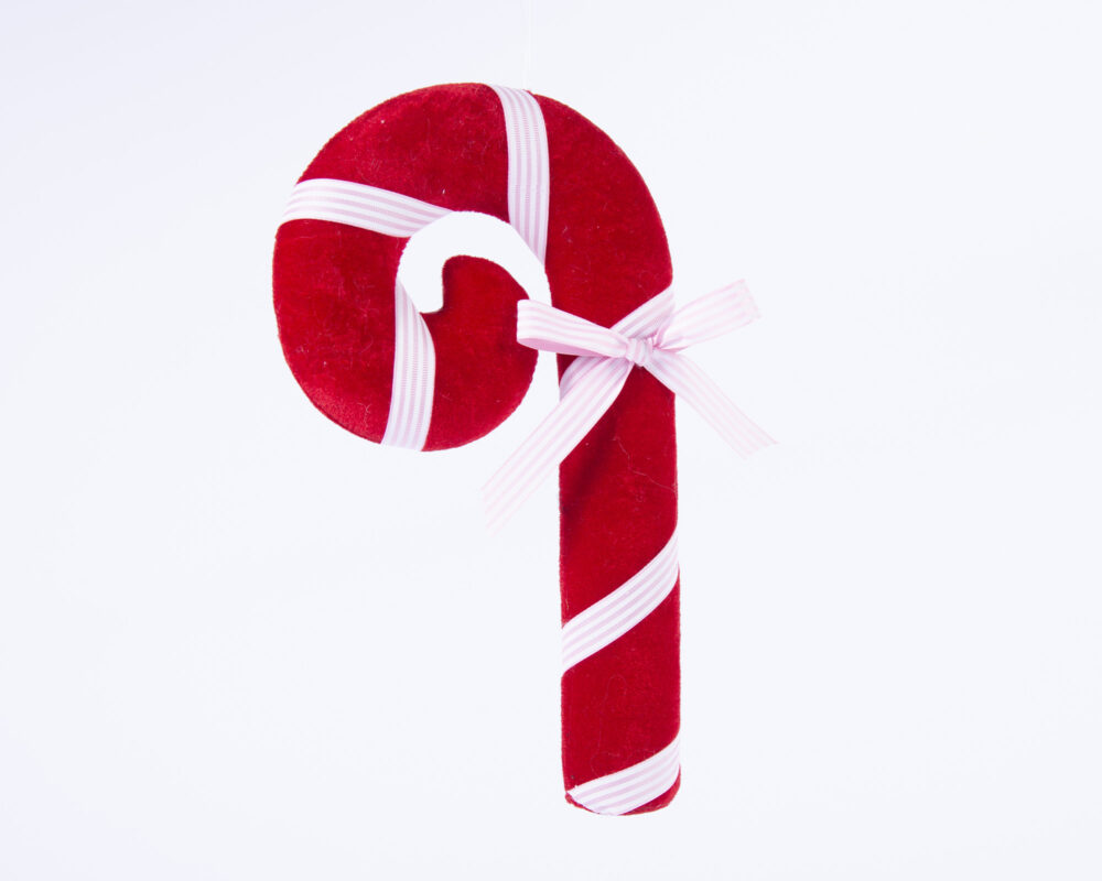 CANDY CANE 15X4XH27CM VELLUTO ROSSO 72531252