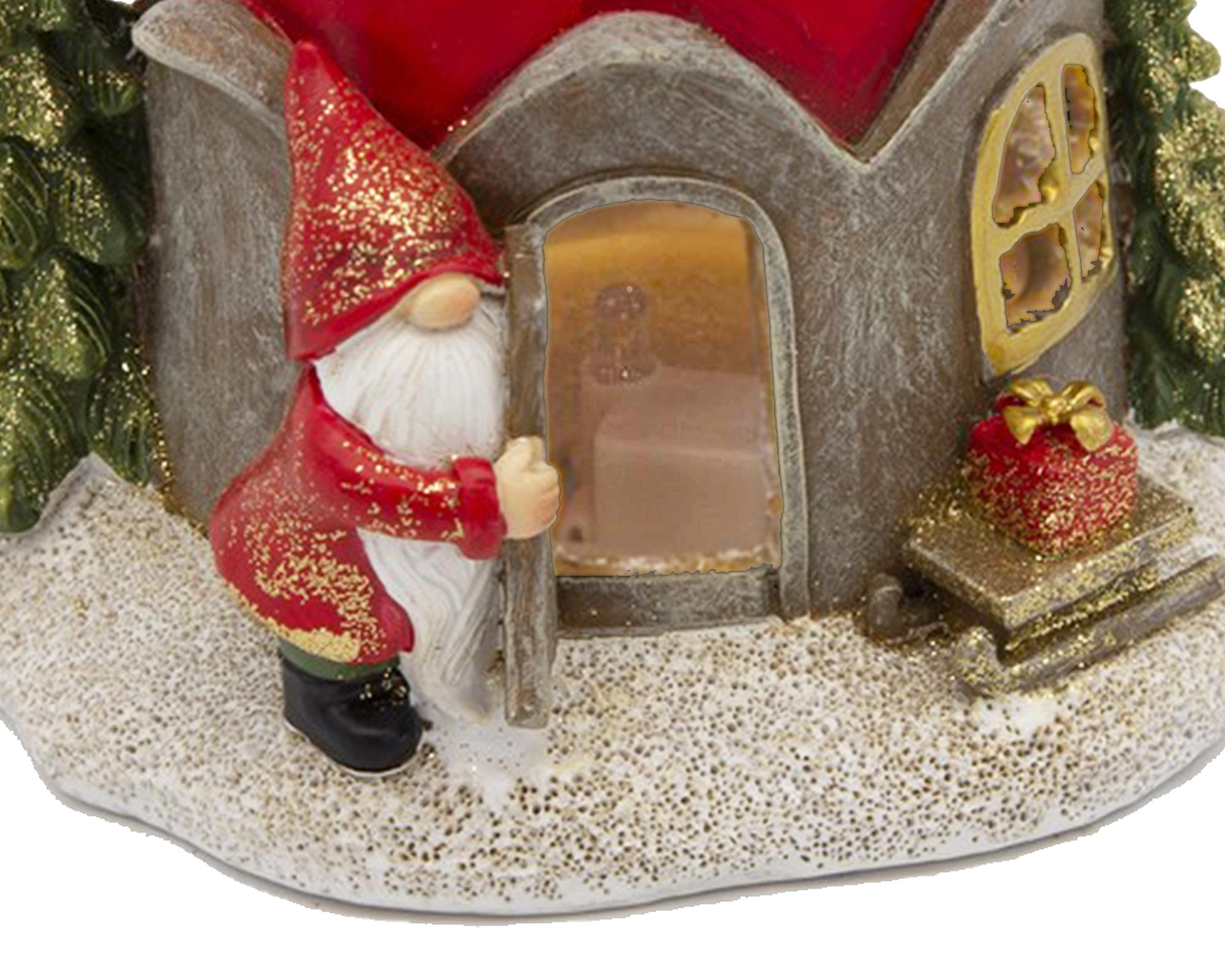 Decorazione Luminosa Statua Casetta Con Gnomo - immagine 2
