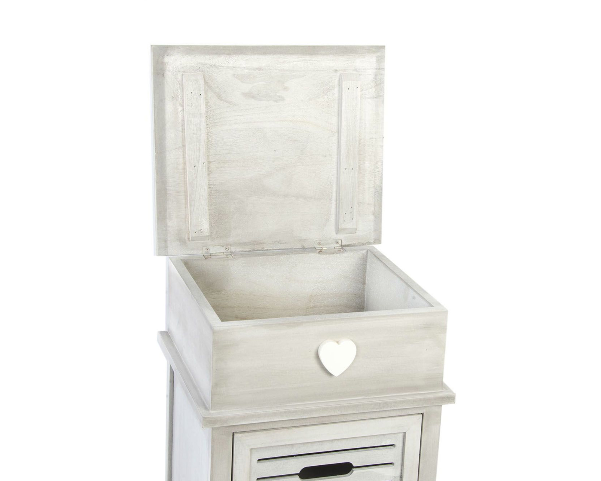 Cassettiera In Legno 4 Cassetti Bianco E Grigio - Item - immagine 2