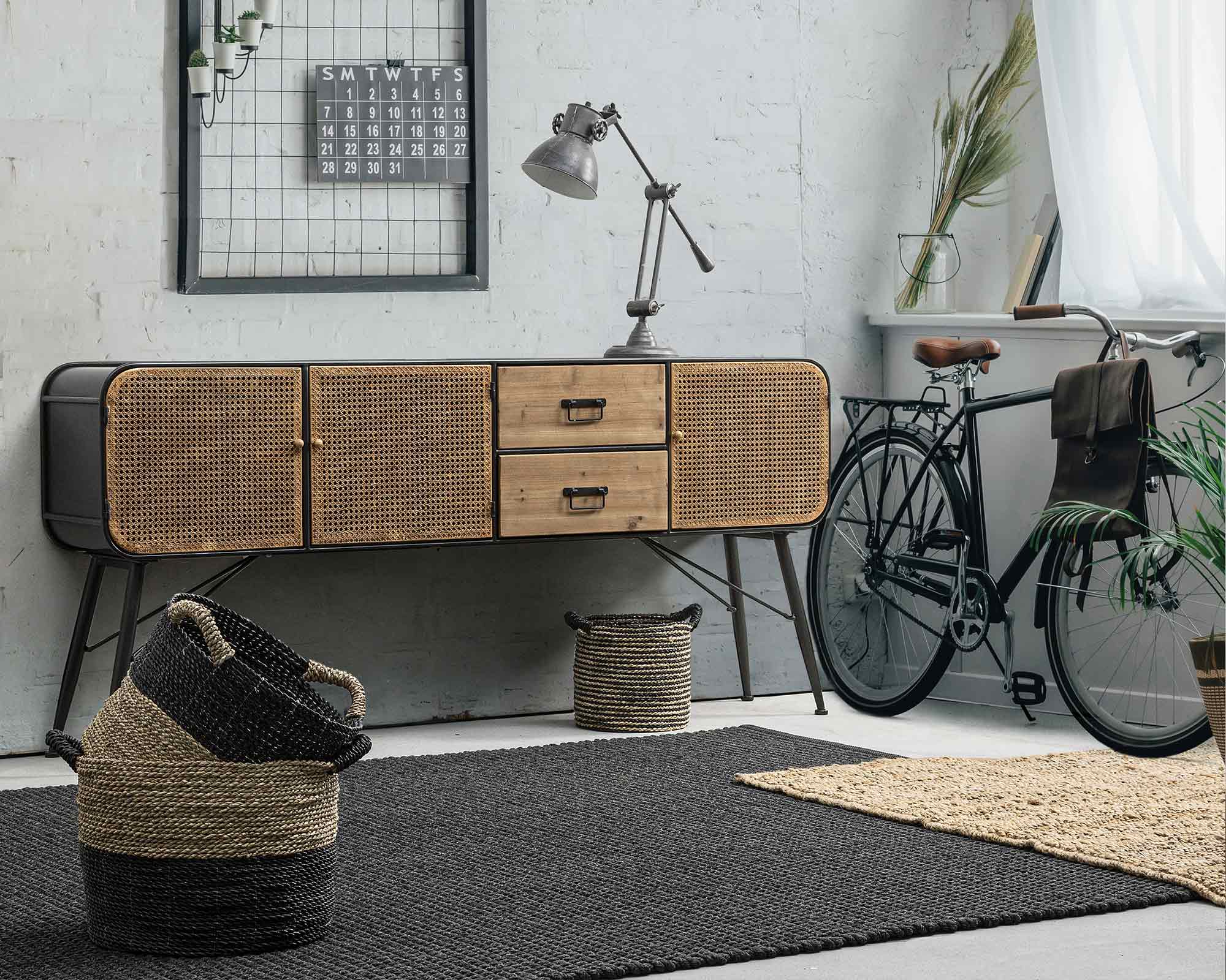 Cesta Atena To Alto Nat-Nero Large - Bizzotto - immagine 3