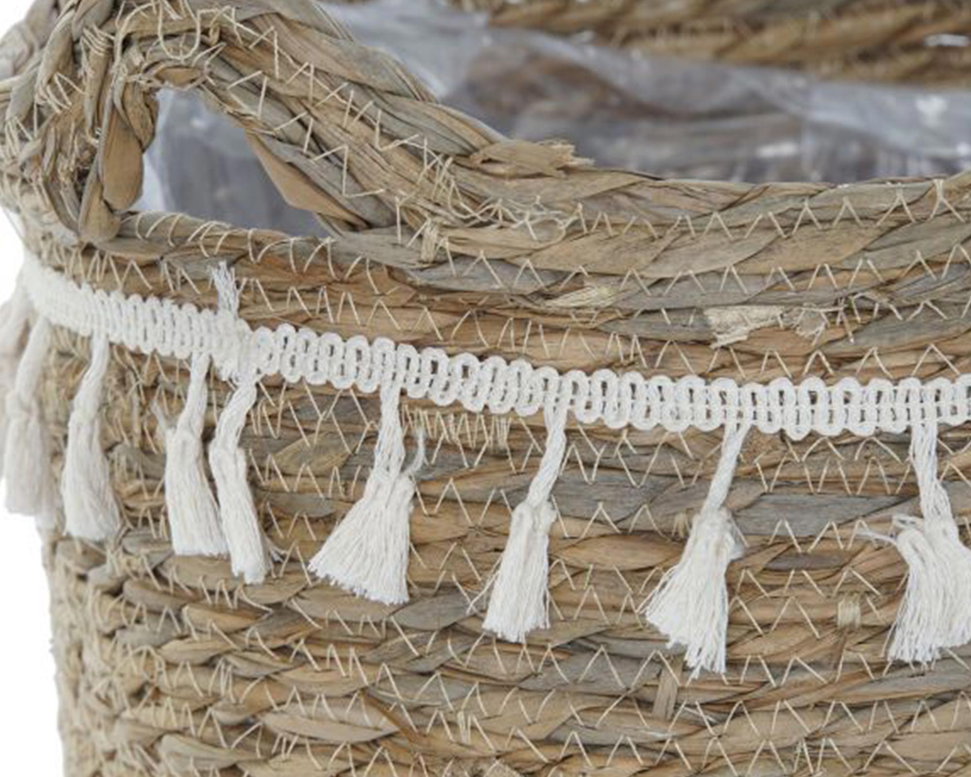 Cesta In Seagrass Marrone E Bianco XXL - Item - immagine 3