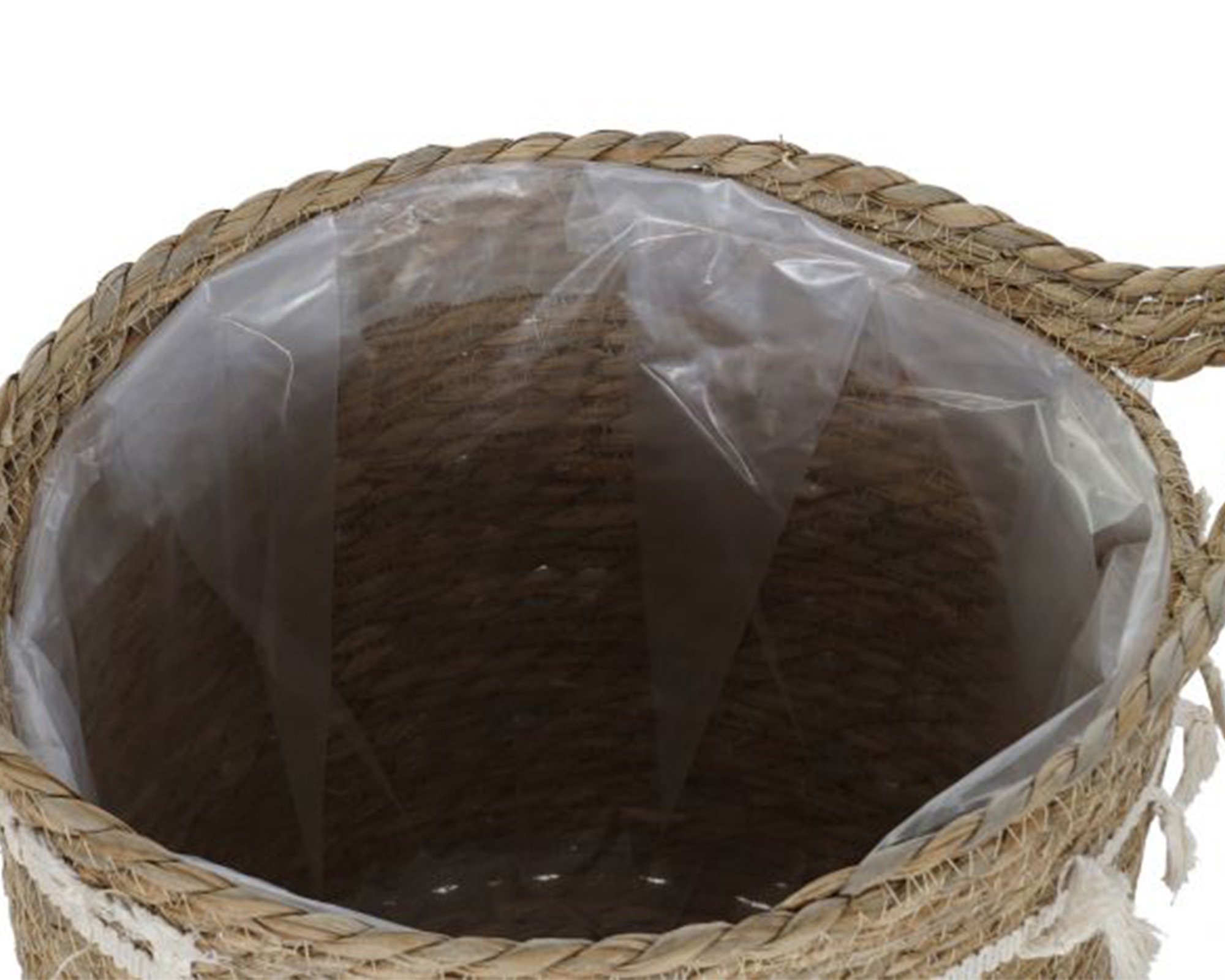 Cesta In Seagrass Marrone E Bianco XXL - Item - immagine 4