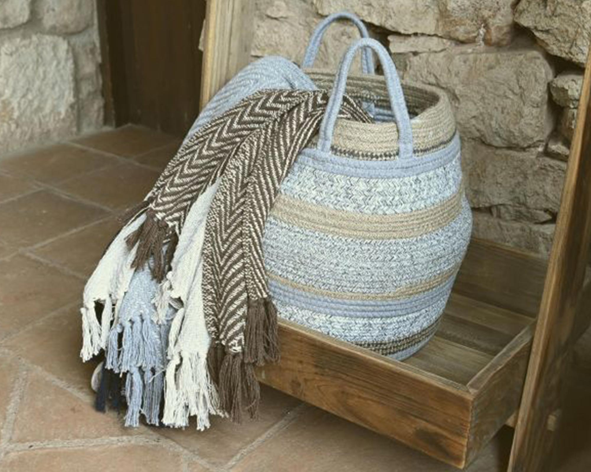 Cesta Junta Large D37 in Cotone e Iuta - Item - immagine 5