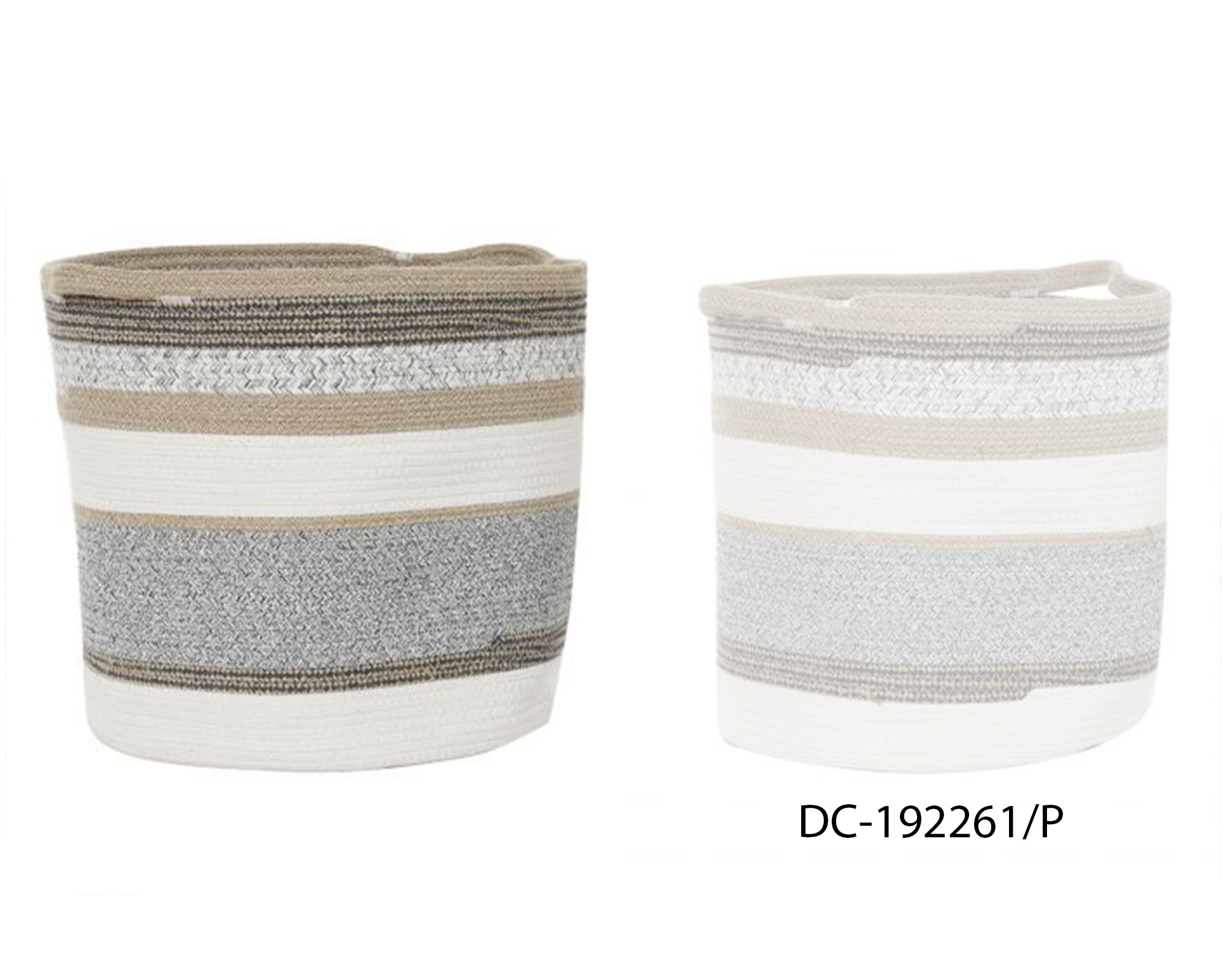 Cesta Junta Grigio Large D40 in Cotone e Iuta - Item - immagine 2