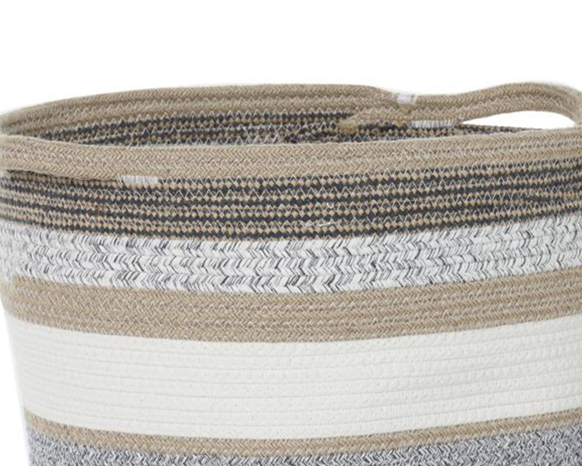 Cesta Junta Grigio Large D40 in Cotone e Iuta - Item - immagine 4