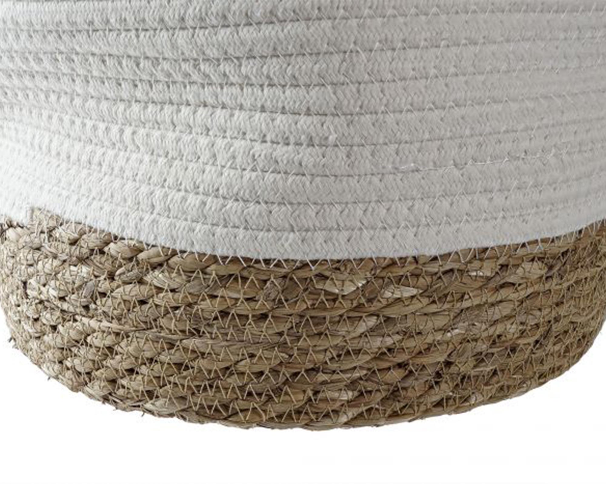Cesta in Cotone Bianco e Marrone Small - Item - immagine 4