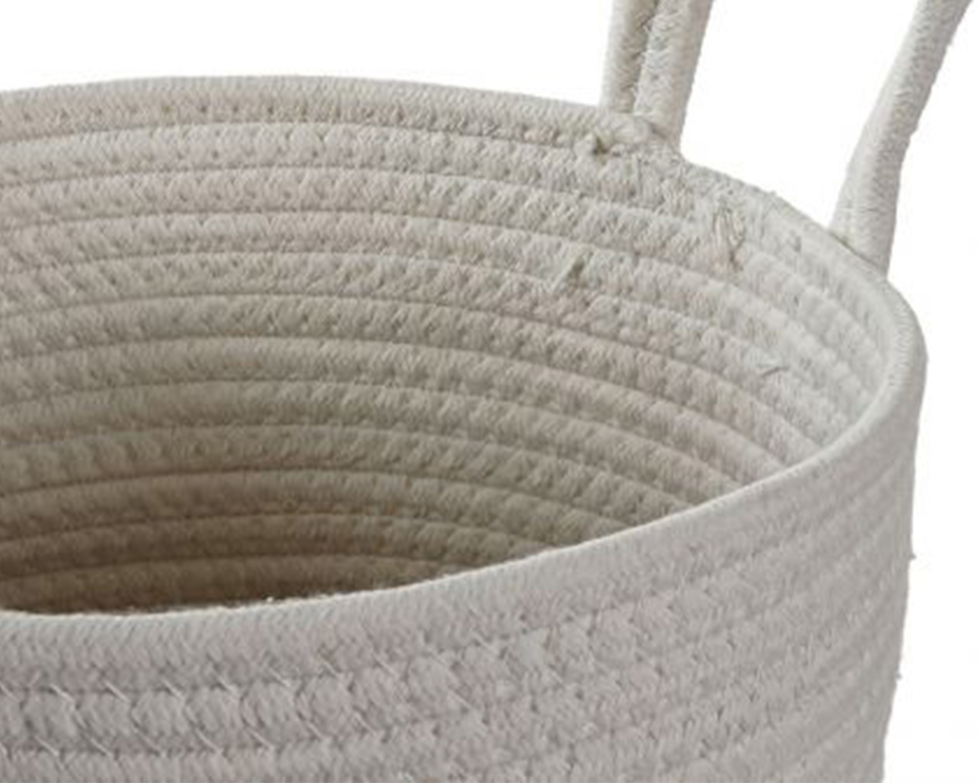 Cesta in Cotone Bianco e Marrone Small - Item - immagine 5