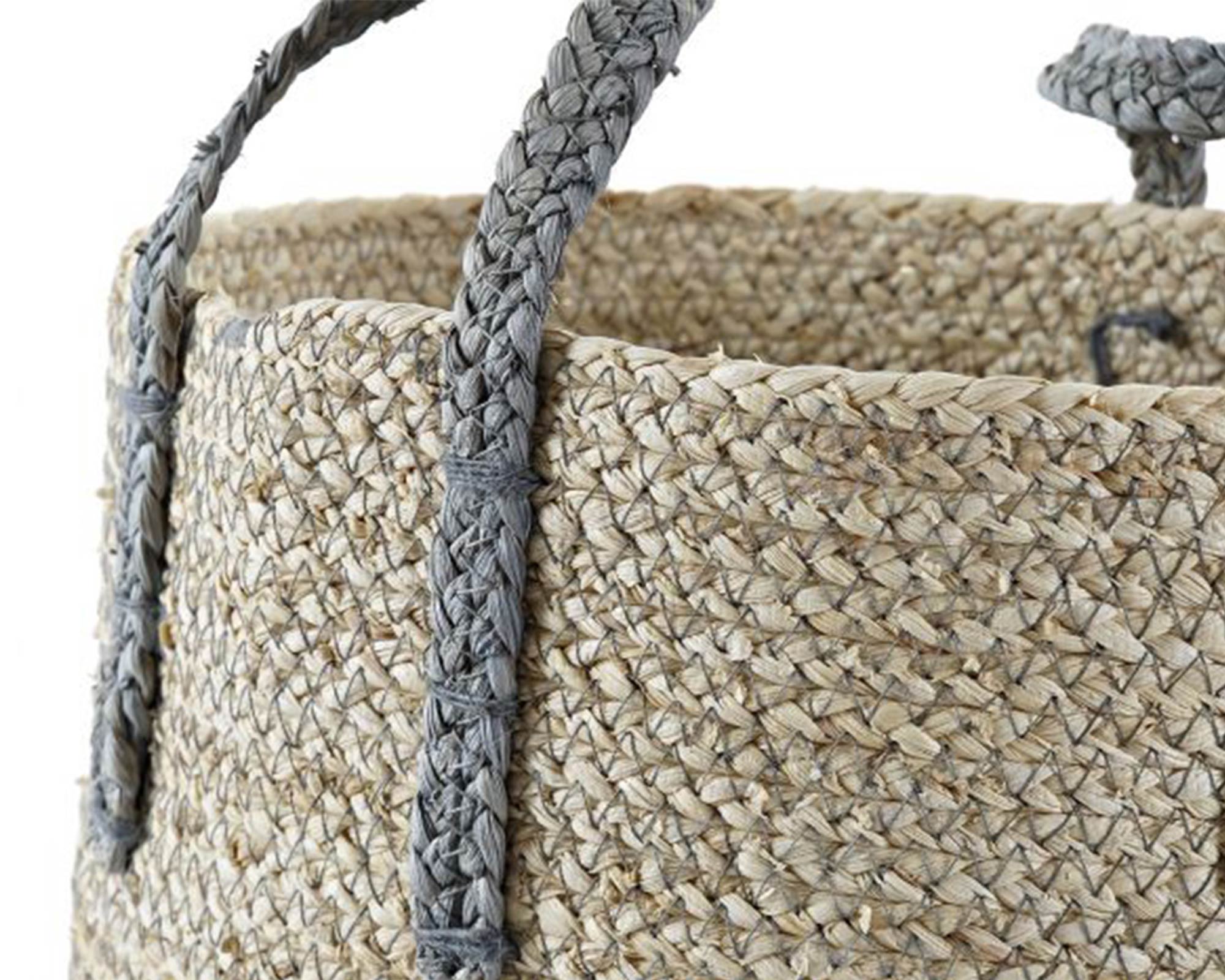 Cesta in Fibra di Mais con Manici Grigio Large - Item - immagine 5
