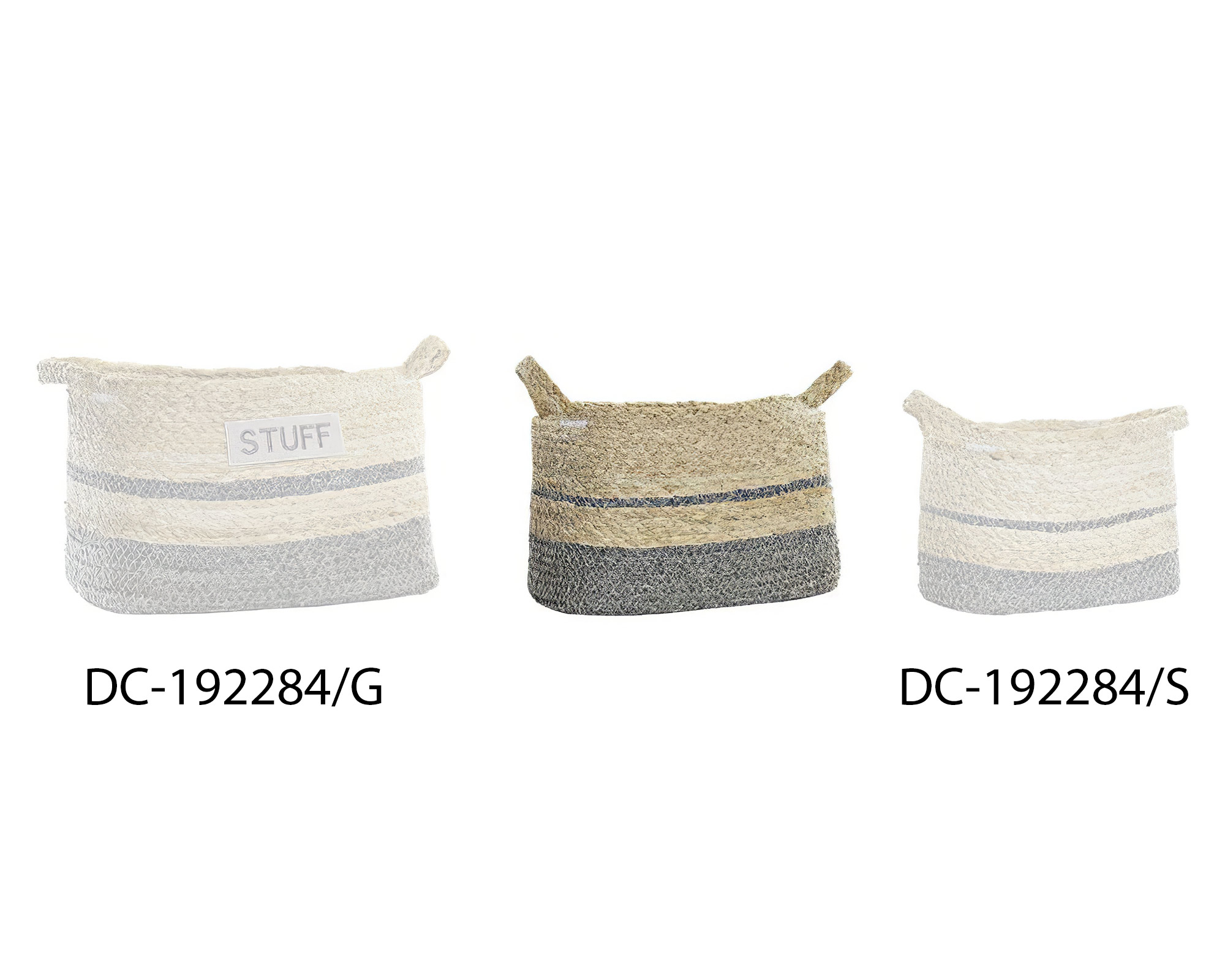 Cesta in Fibra di Mais con Manici Grigio Medium - Item - immagine 2