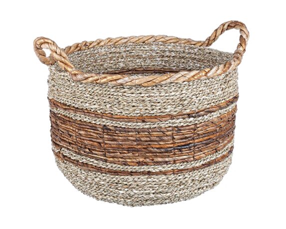 Cesta Floris To 2 Maniglie Naturale Arancio Medium – Bizzotto