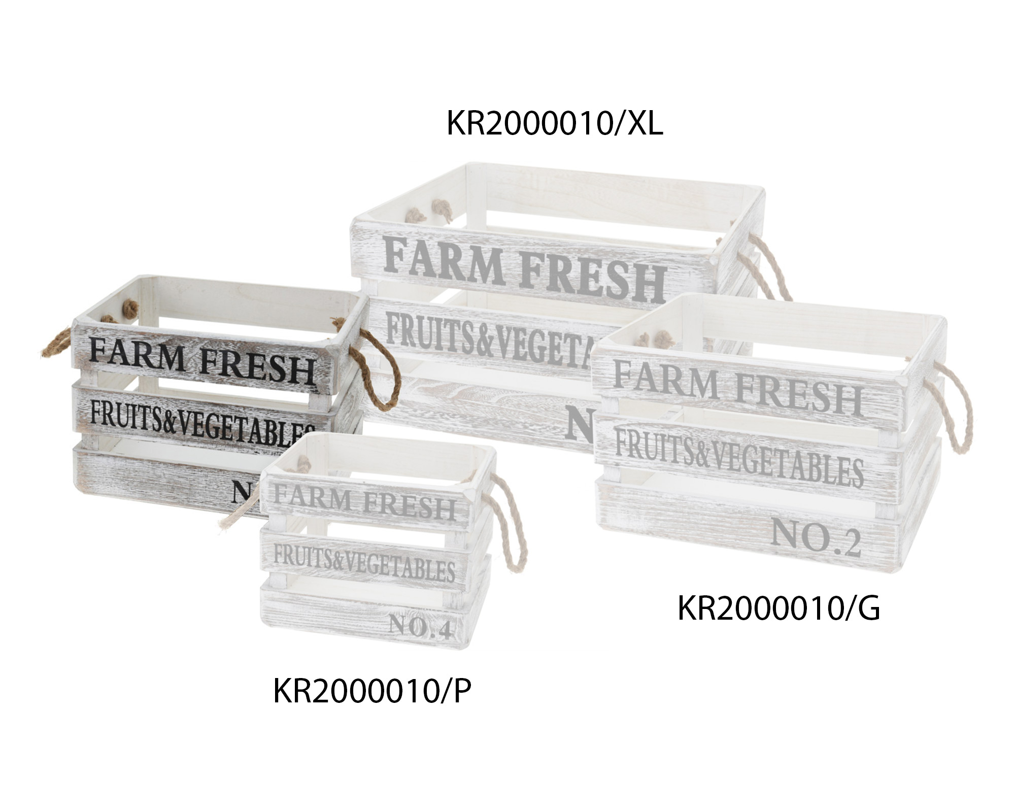 Cesta In Legno Bianco Medium - Koopman