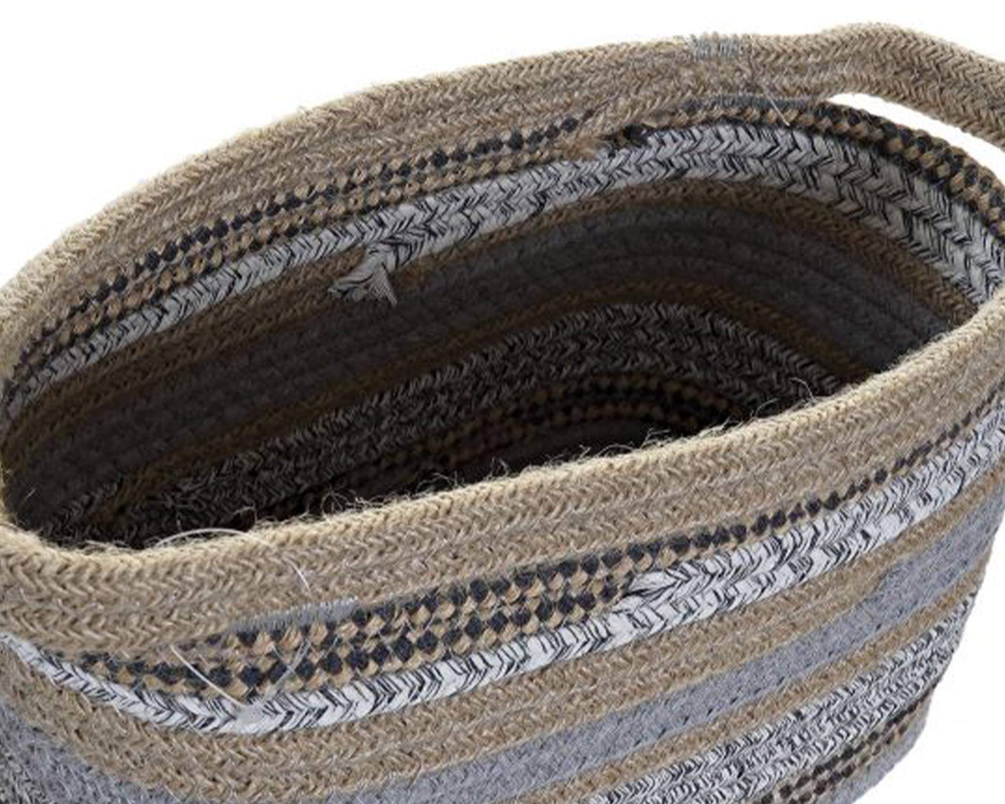 Cesta Junta Medium 34x22h in Cotone e Iuta - Item - immagine 3