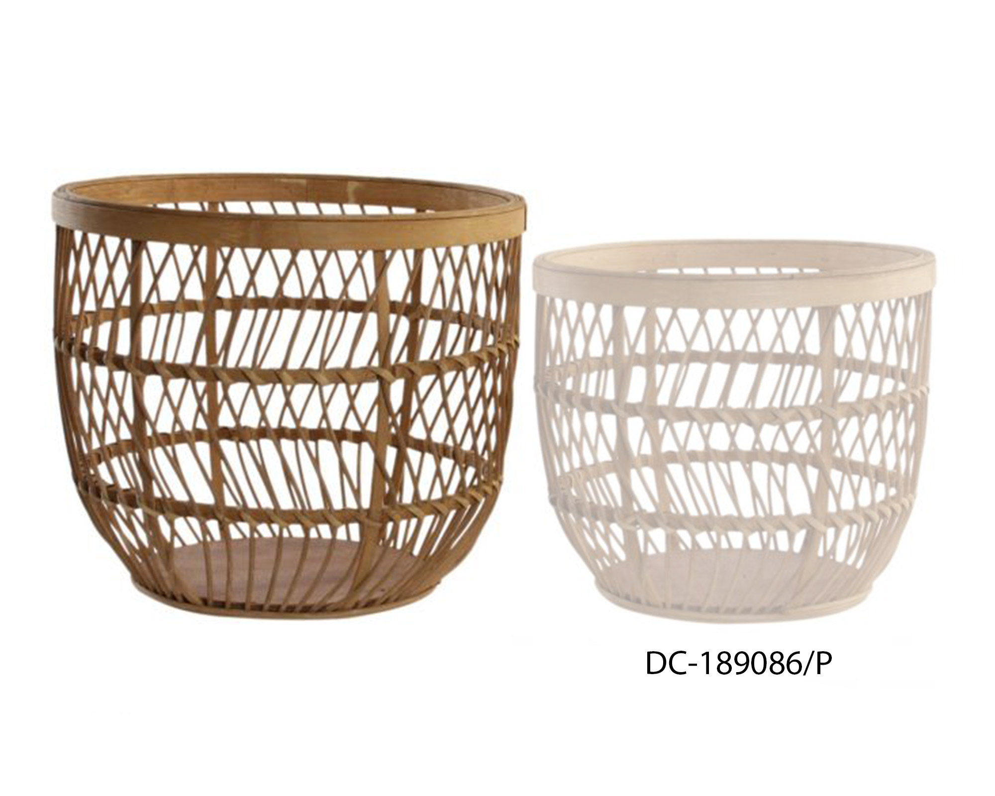 Cesta In Bamboo Marrone Large - Item - immagine 2