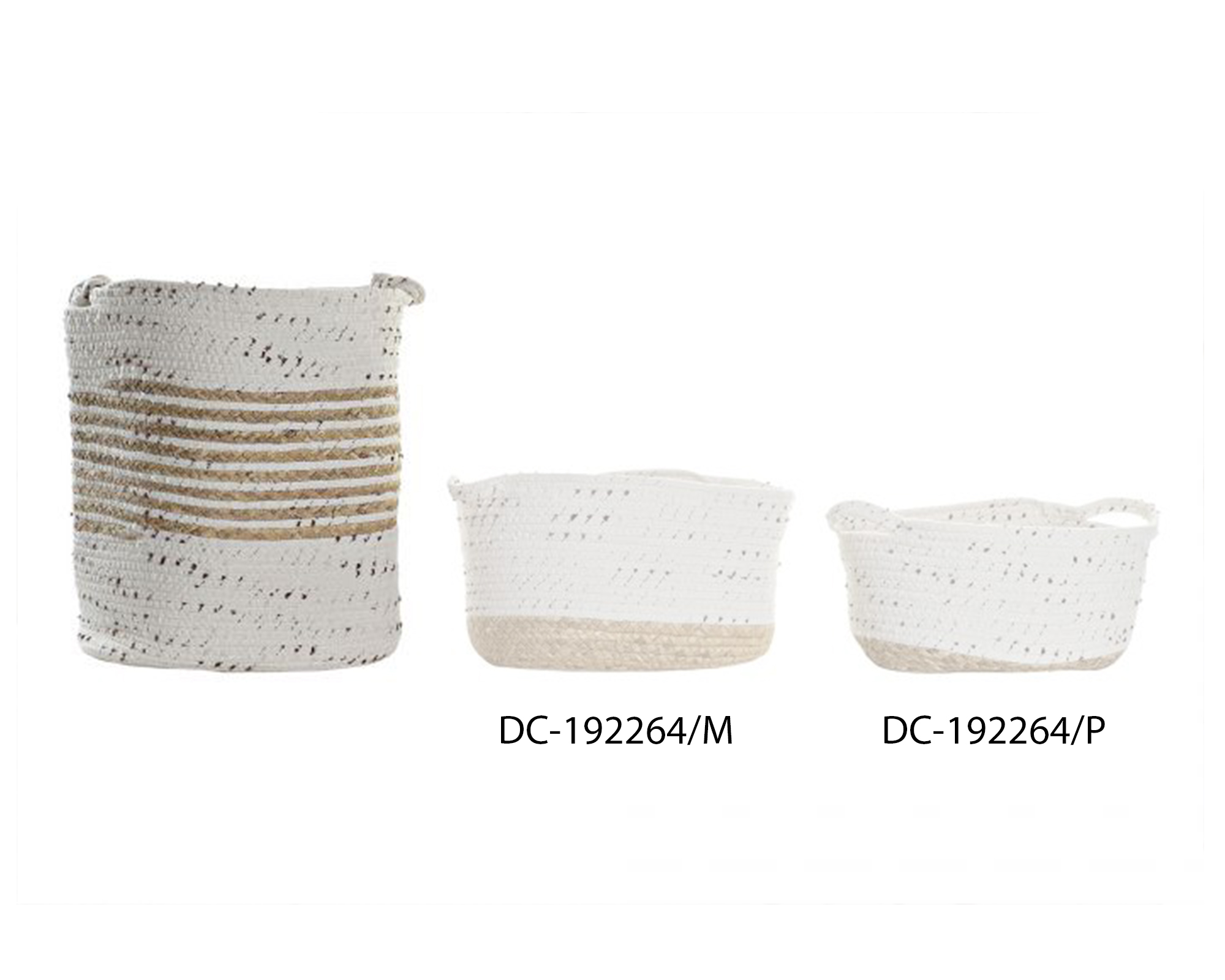 Cesta Junco In Fibra Di Cotone Con Manici Large - Item - immagine 2