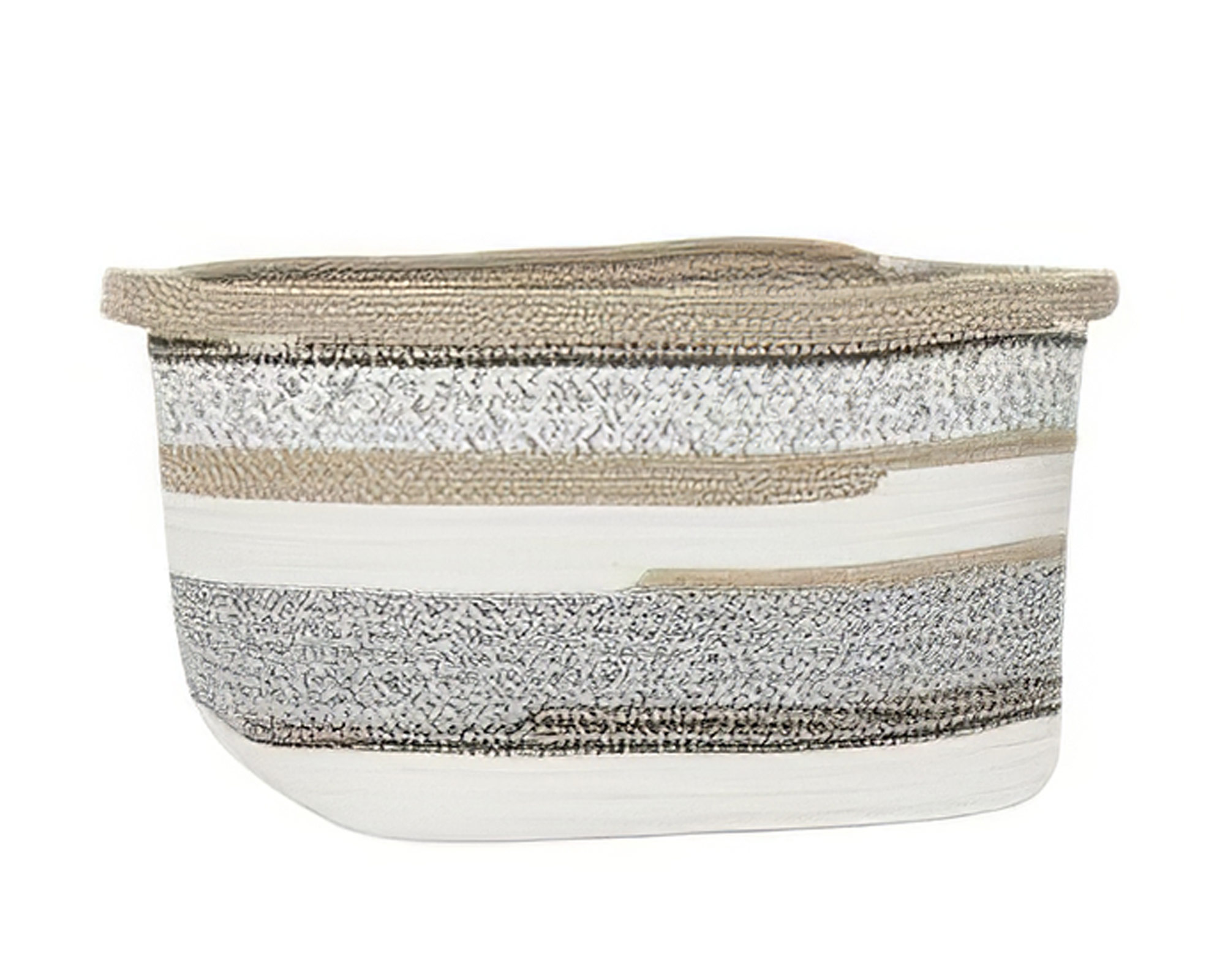 Cesta in Cotone e Iuta Grigio Medium - Item