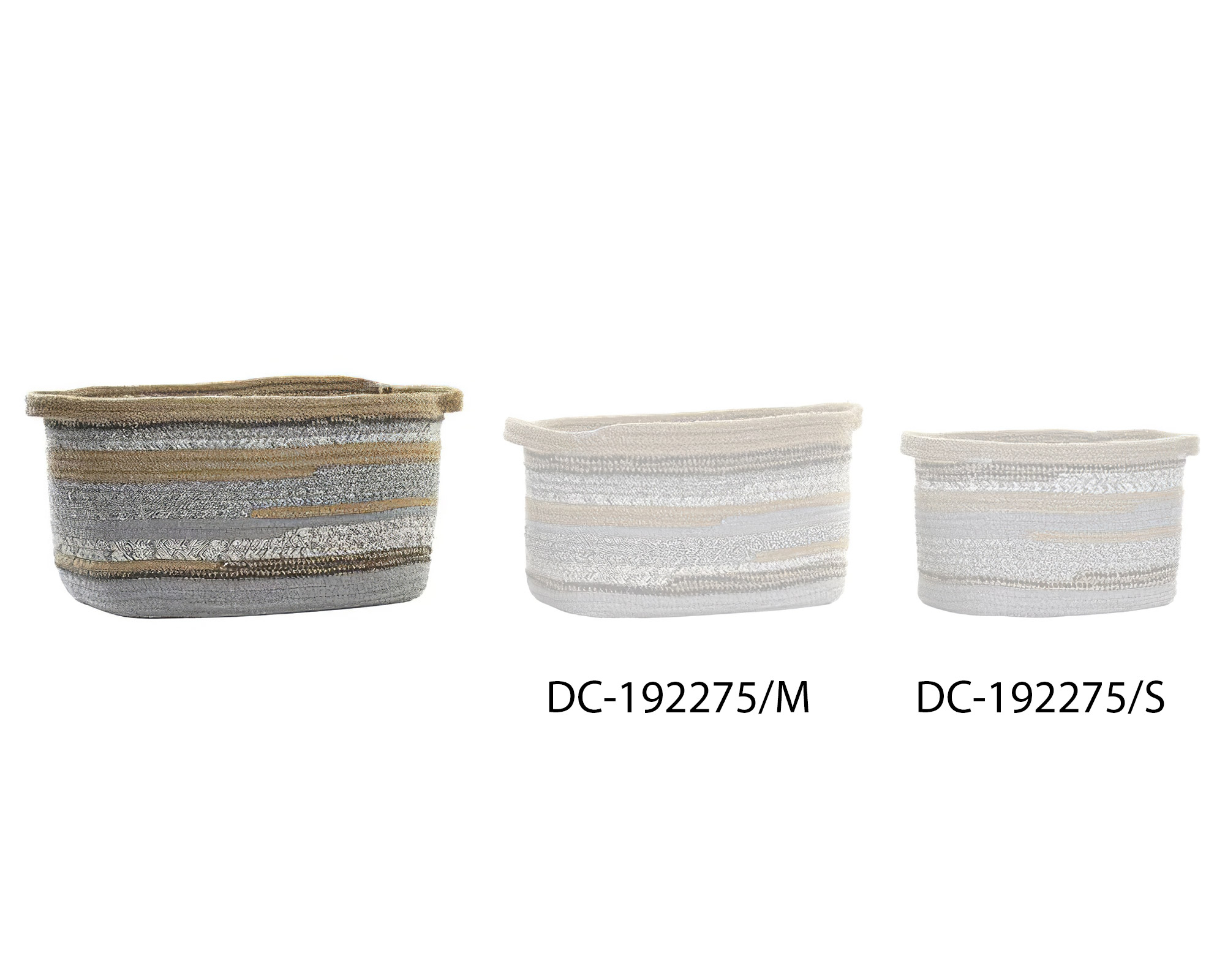 Cesta in Cotone e Iuta Grigio Medium - Item - immagine 2