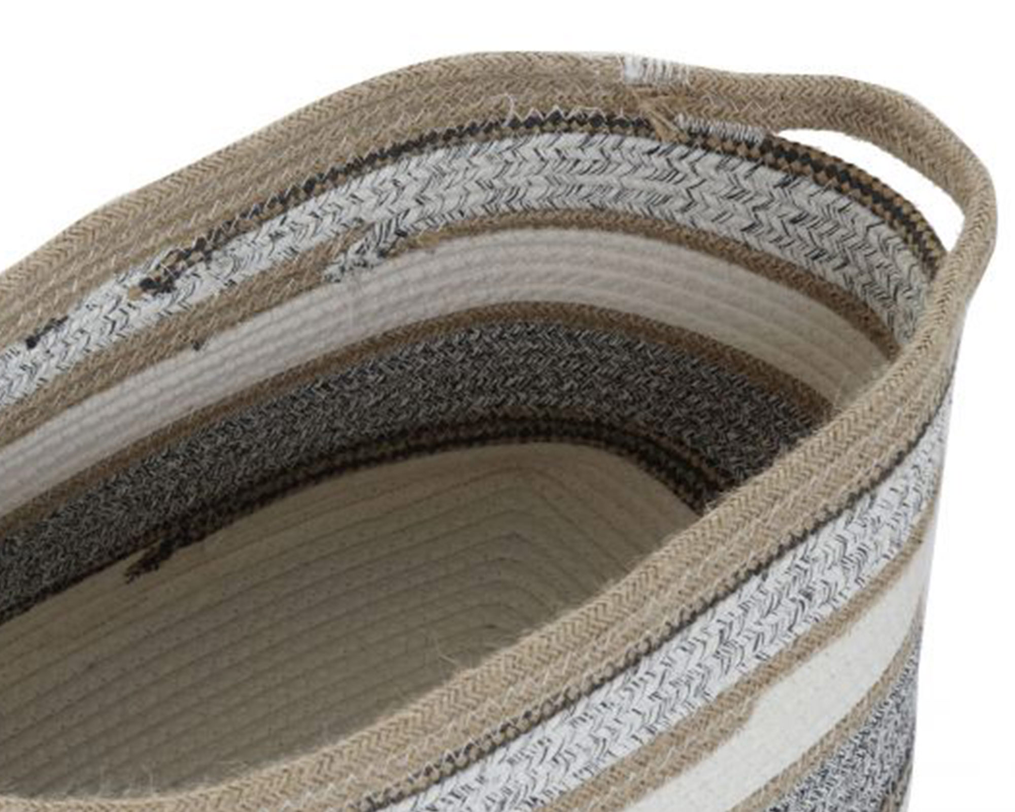 Cesta in Cotone e Iuta Grigio Medium - Item - immagine 3
