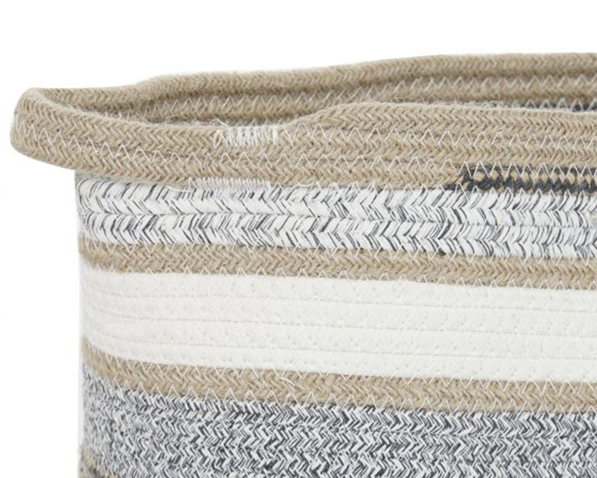 Cesta in Cotone e Iuta Grigio Medium - Item - immagine 4