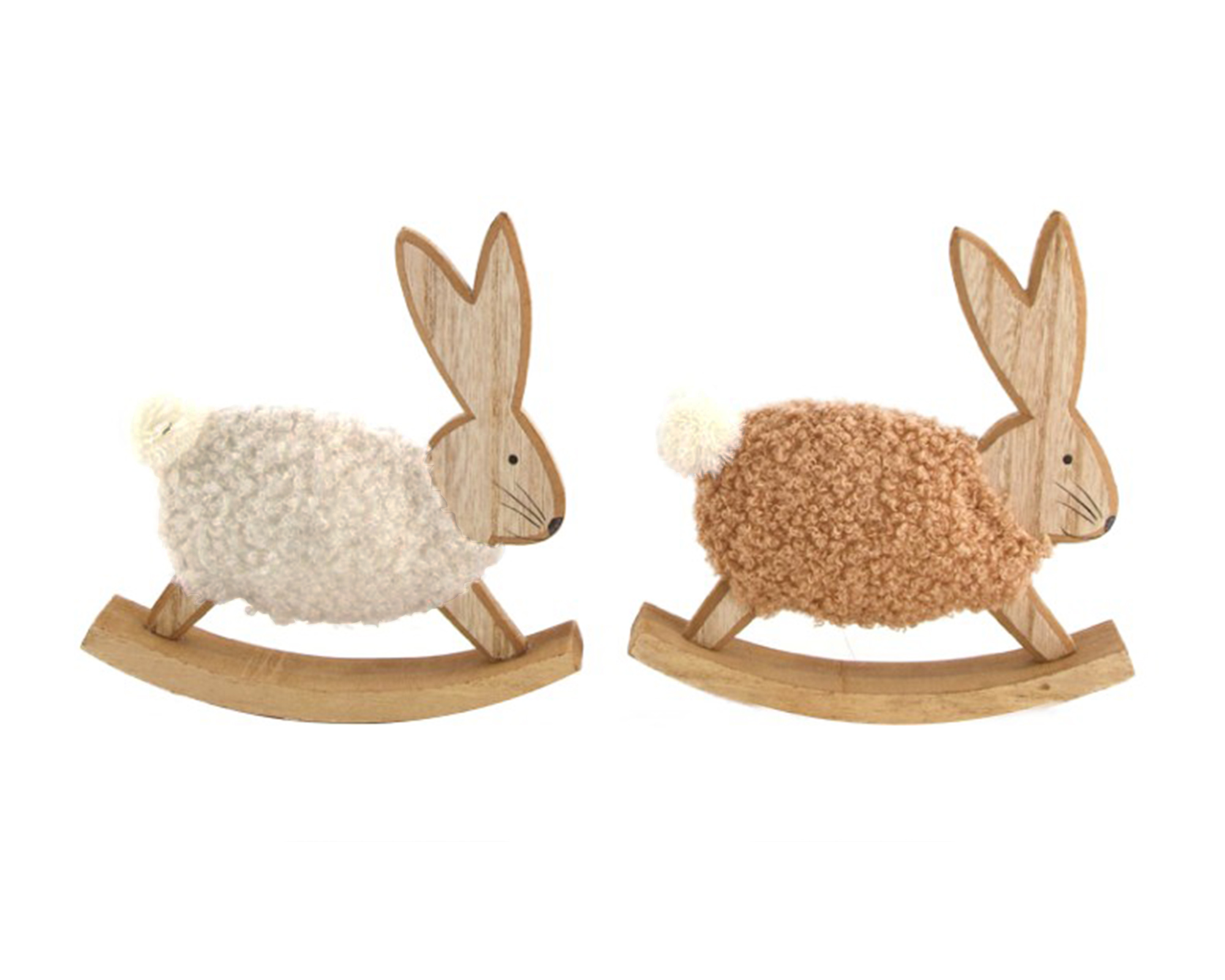 Coniglio Di Legno Con Tessuto - Dijk - immagine 2