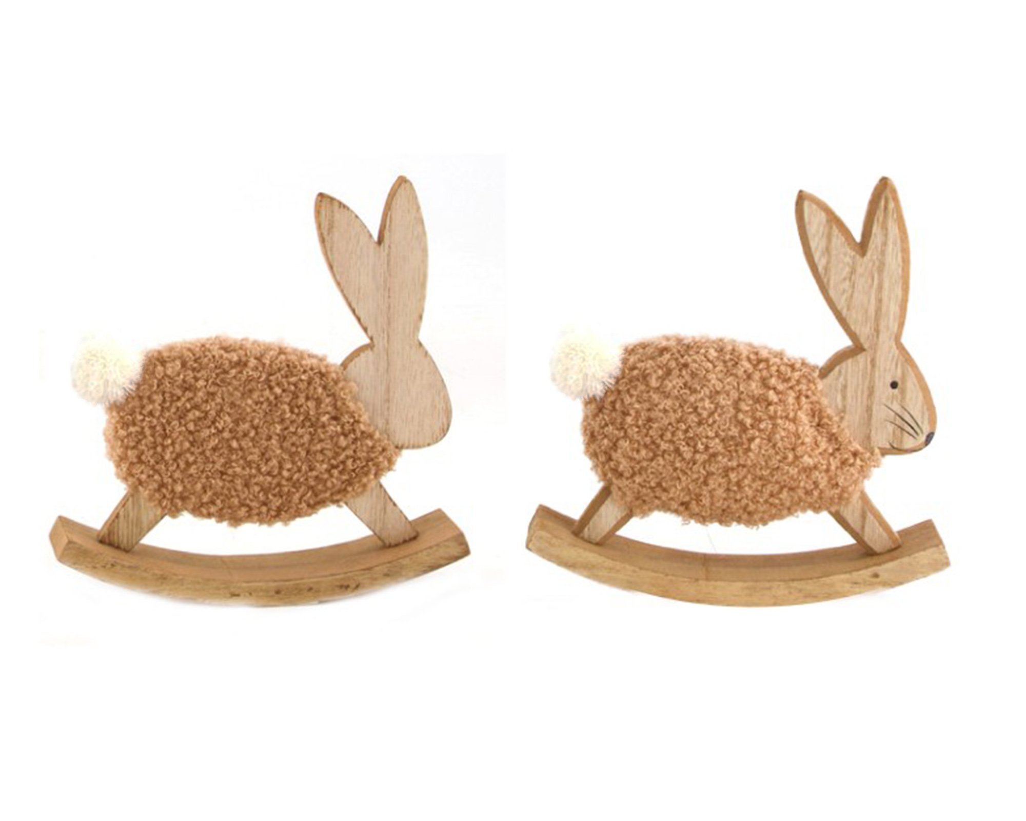 Coniglio Di Legno Con Tessuto - Dijk - immagine 3