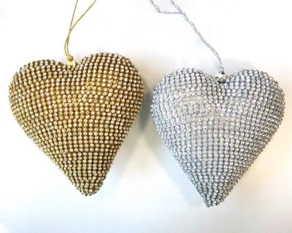 Decorazioni Da Appendere Cuore Ricoperto Di Brillantini